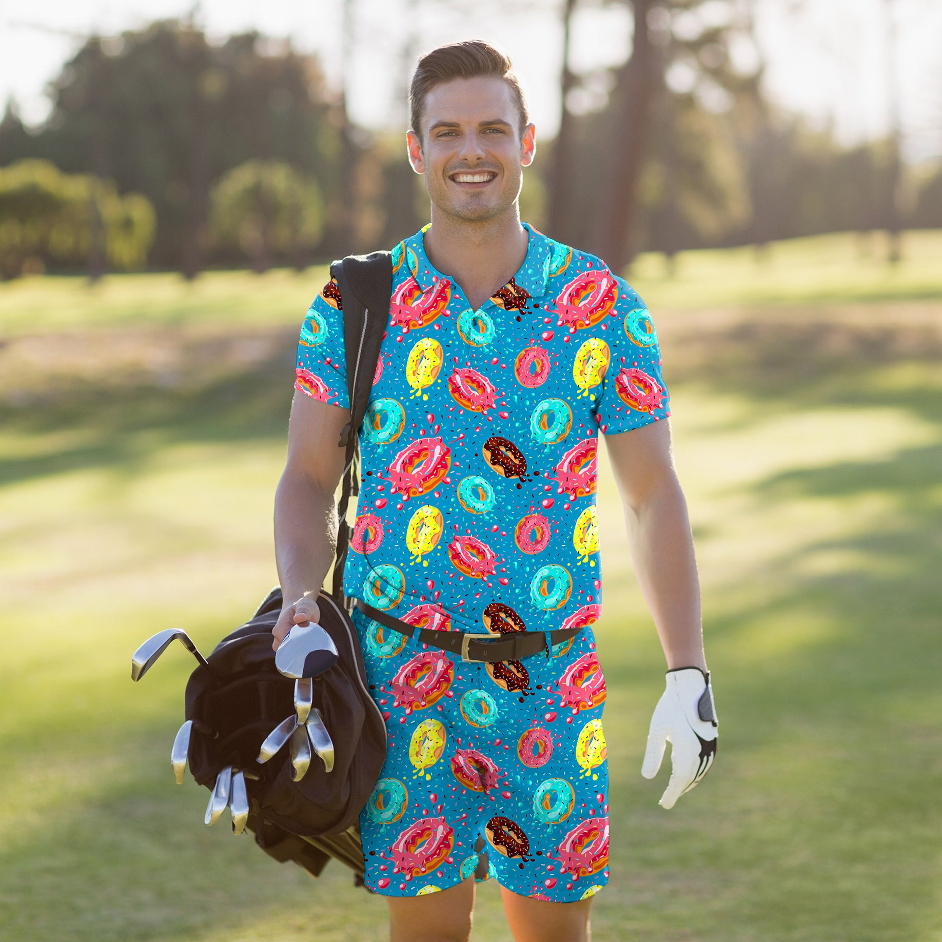 Men's Golf Set Polo+Shorts Hole In One