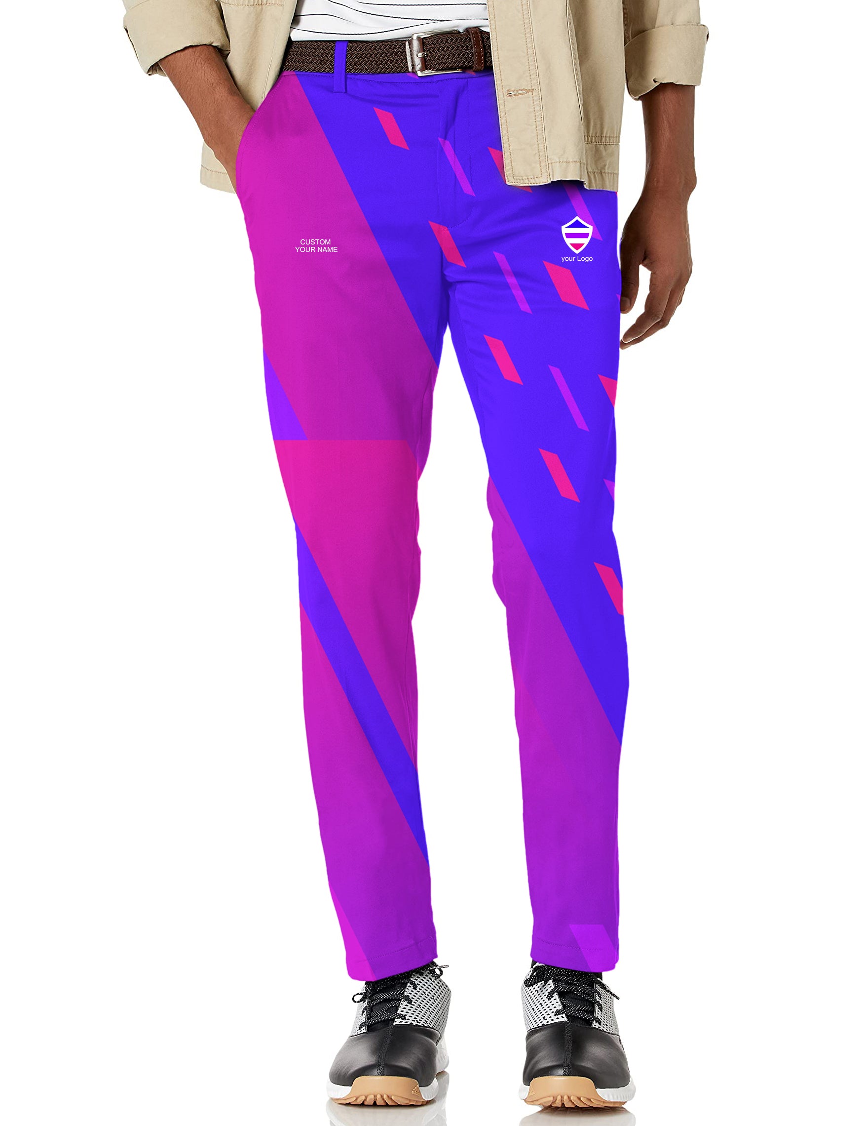 Men's blue purple pink sport Team Stretch Golf Pants