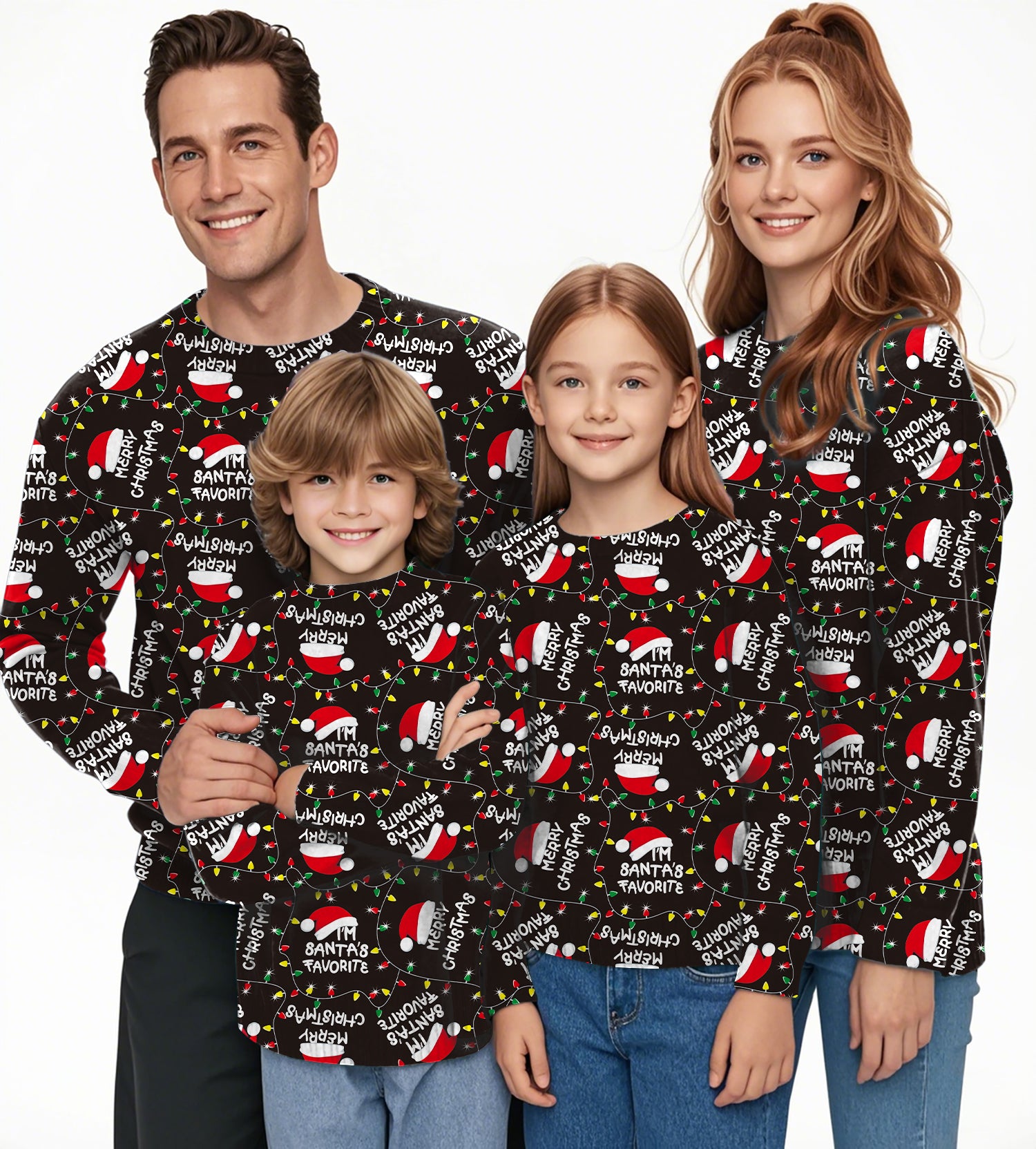 Merry Christmas Crewneck Pullover Ugly Sweater Men Women boy girl family