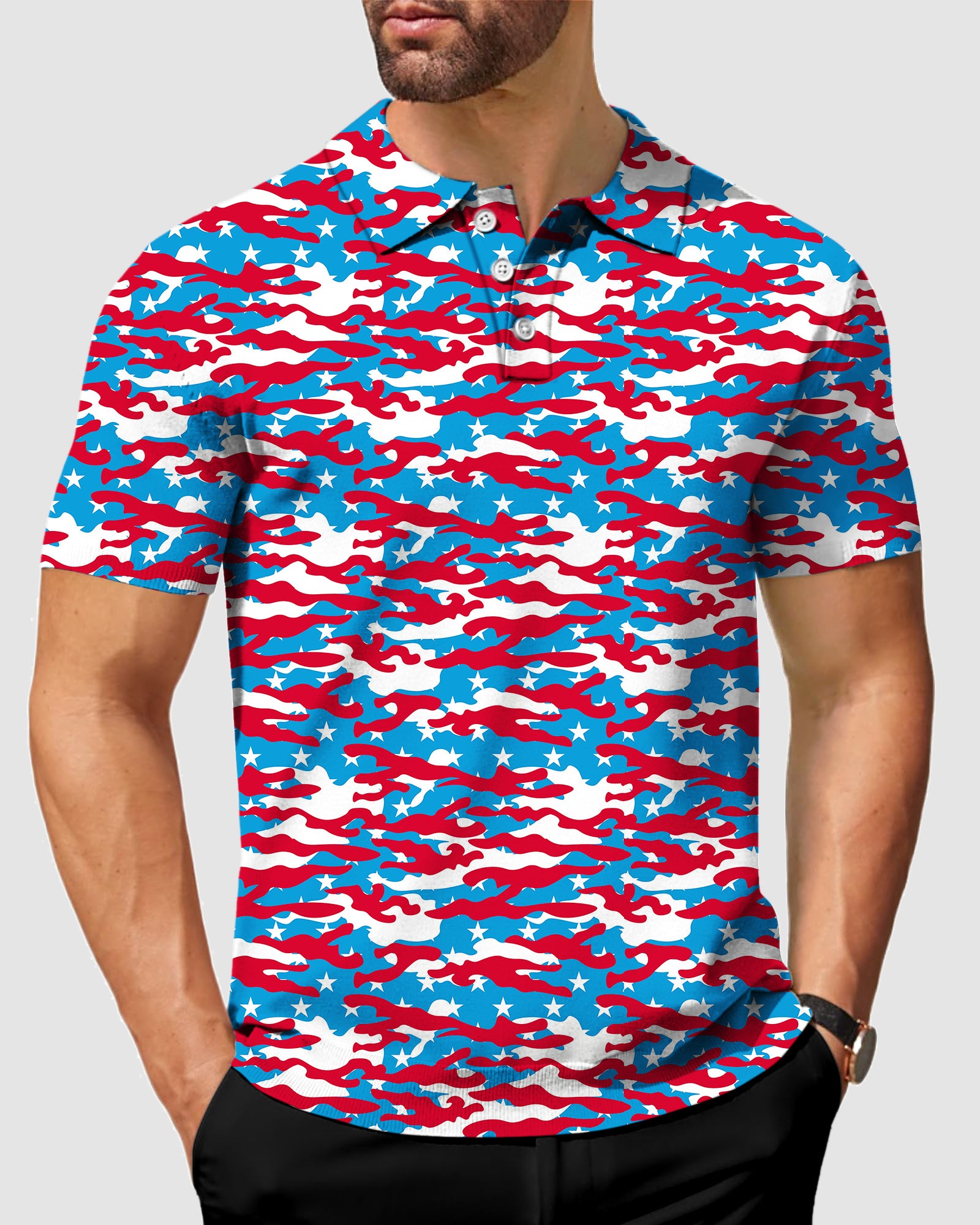 Men's Patriotic Camo golf polo