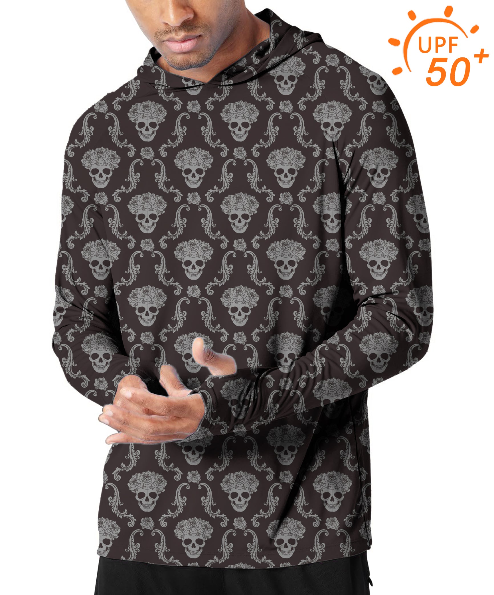 Men's Outdoor Halloween Classic Skull Golf Sun Protection Loose Fit  hoodies