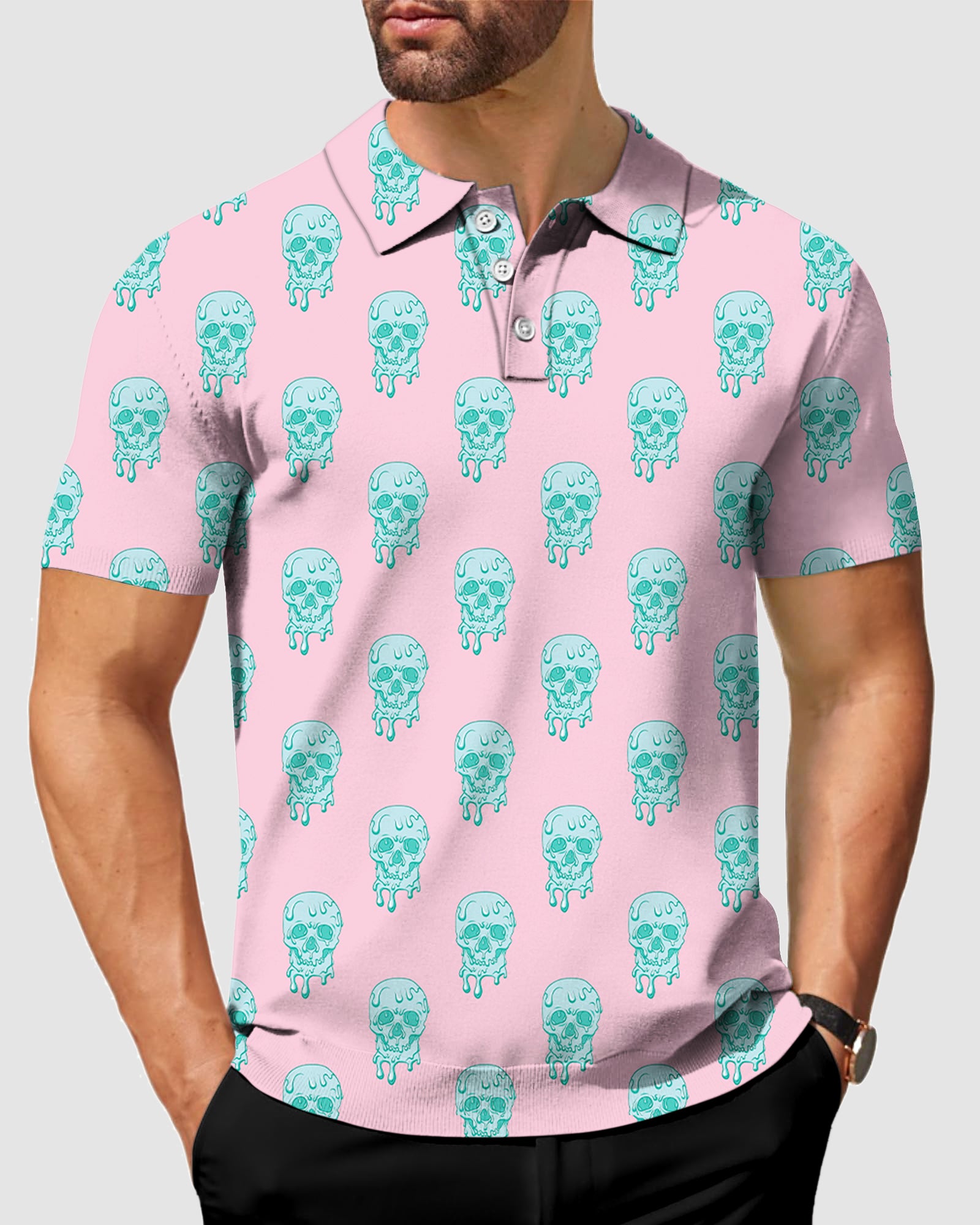 Men's Dripping Skull golf polo