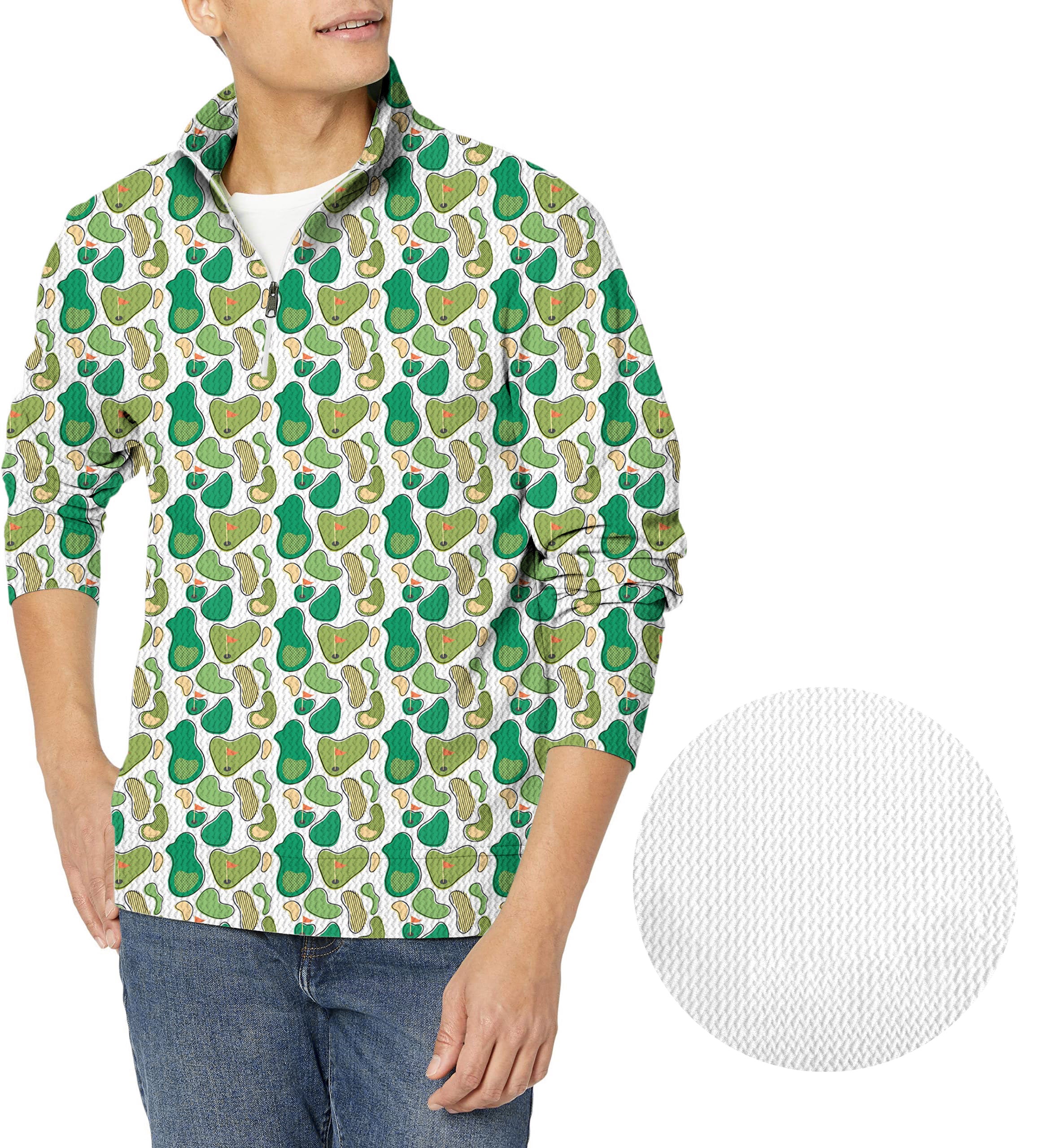 Winning Putt-Men's Golf Waffle Zipper Pullover