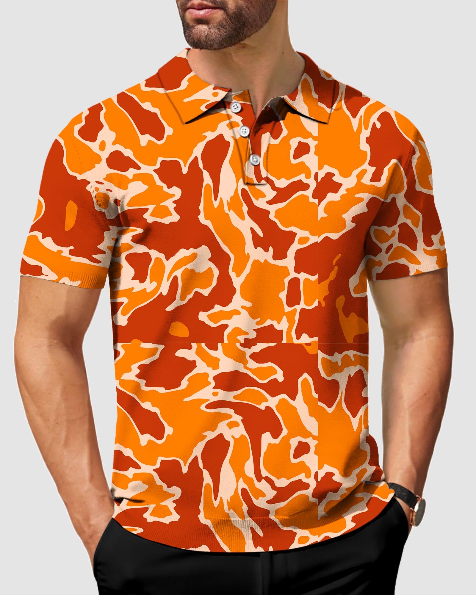 Men's Fall Camo golf polo