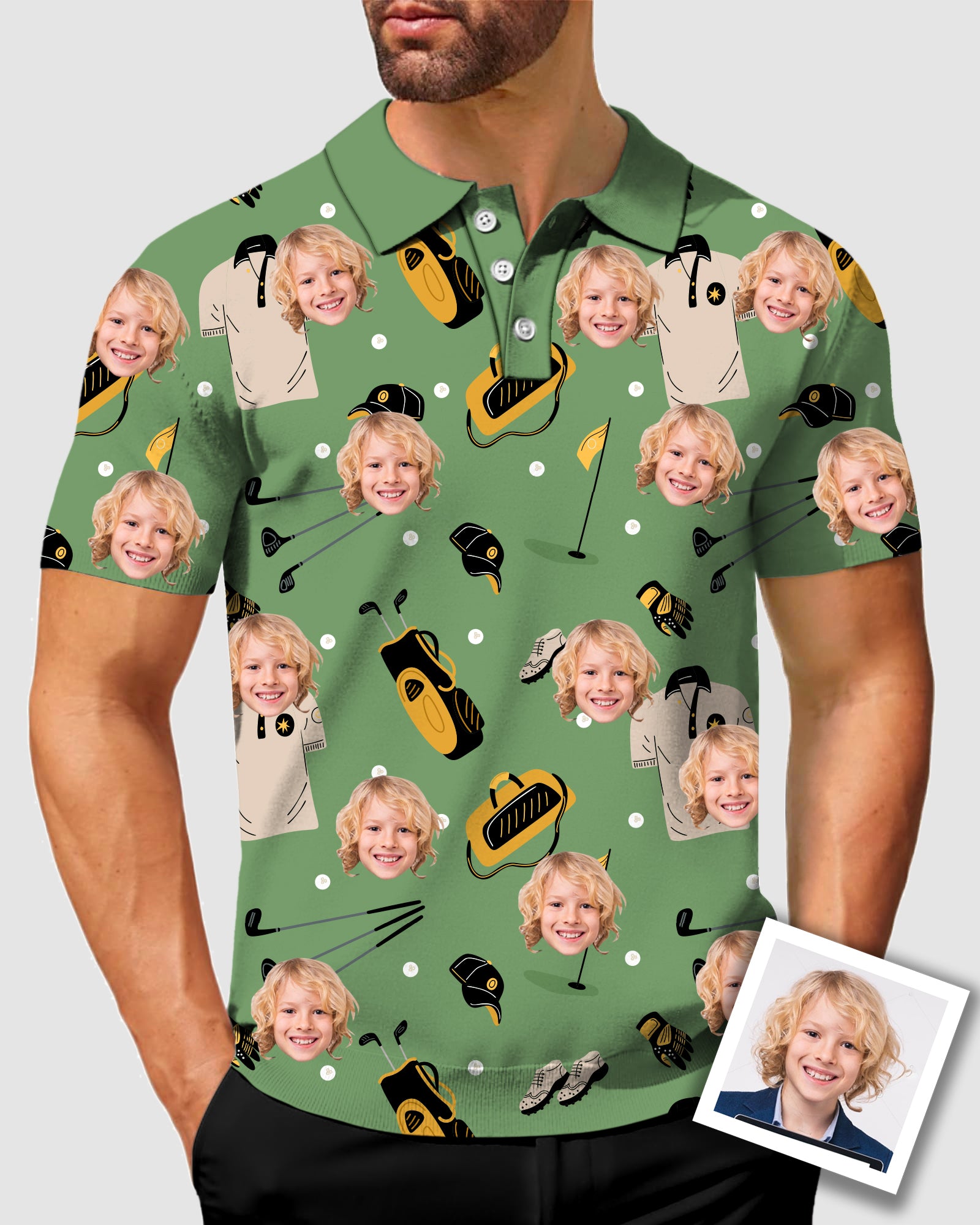 Men's To My Dad Custom Face Men's Golf Polo Father's Day Gift Polo
