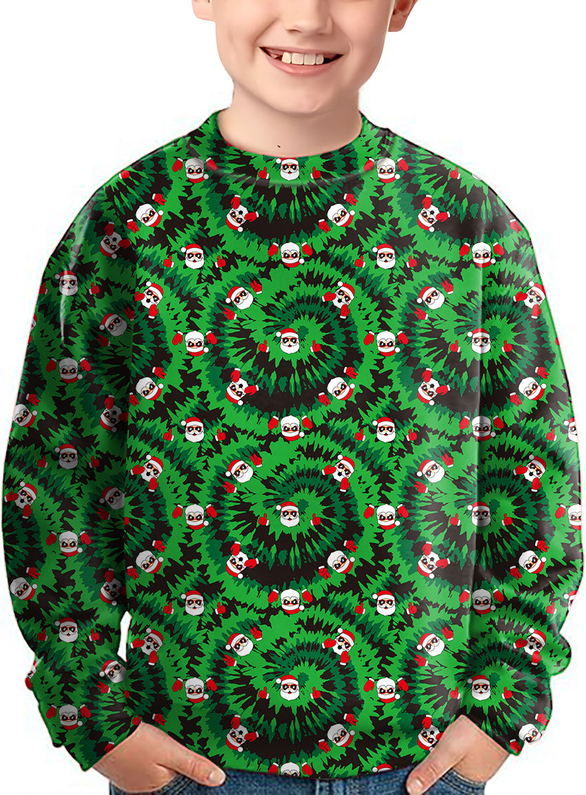 Christmas Santa Crewneck Pullover Kids Ugly Sweater