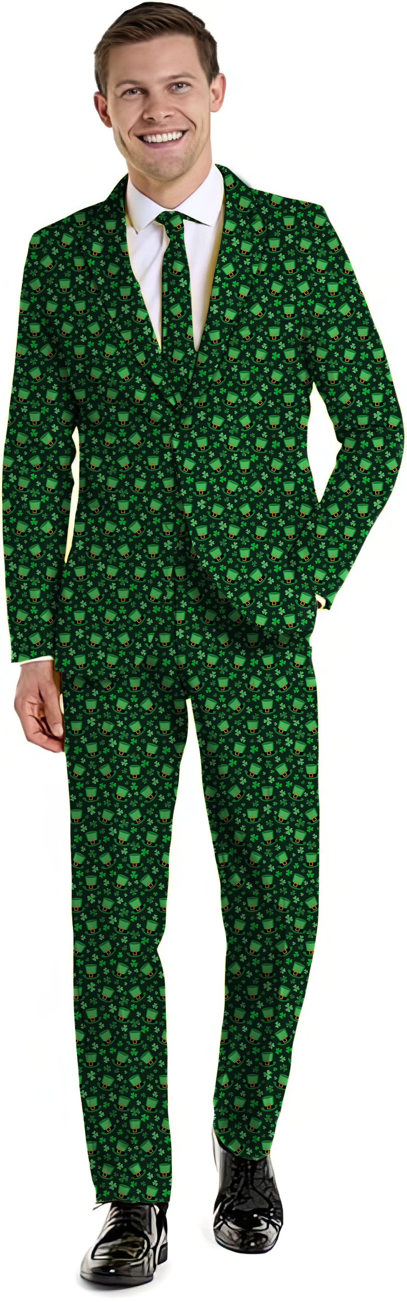 Leprechaun hat clover leaf St. Patrick's Day Men's Party Costumes-Theme Party 2 or 3pcs Suit set-Blazer Pants & Vest