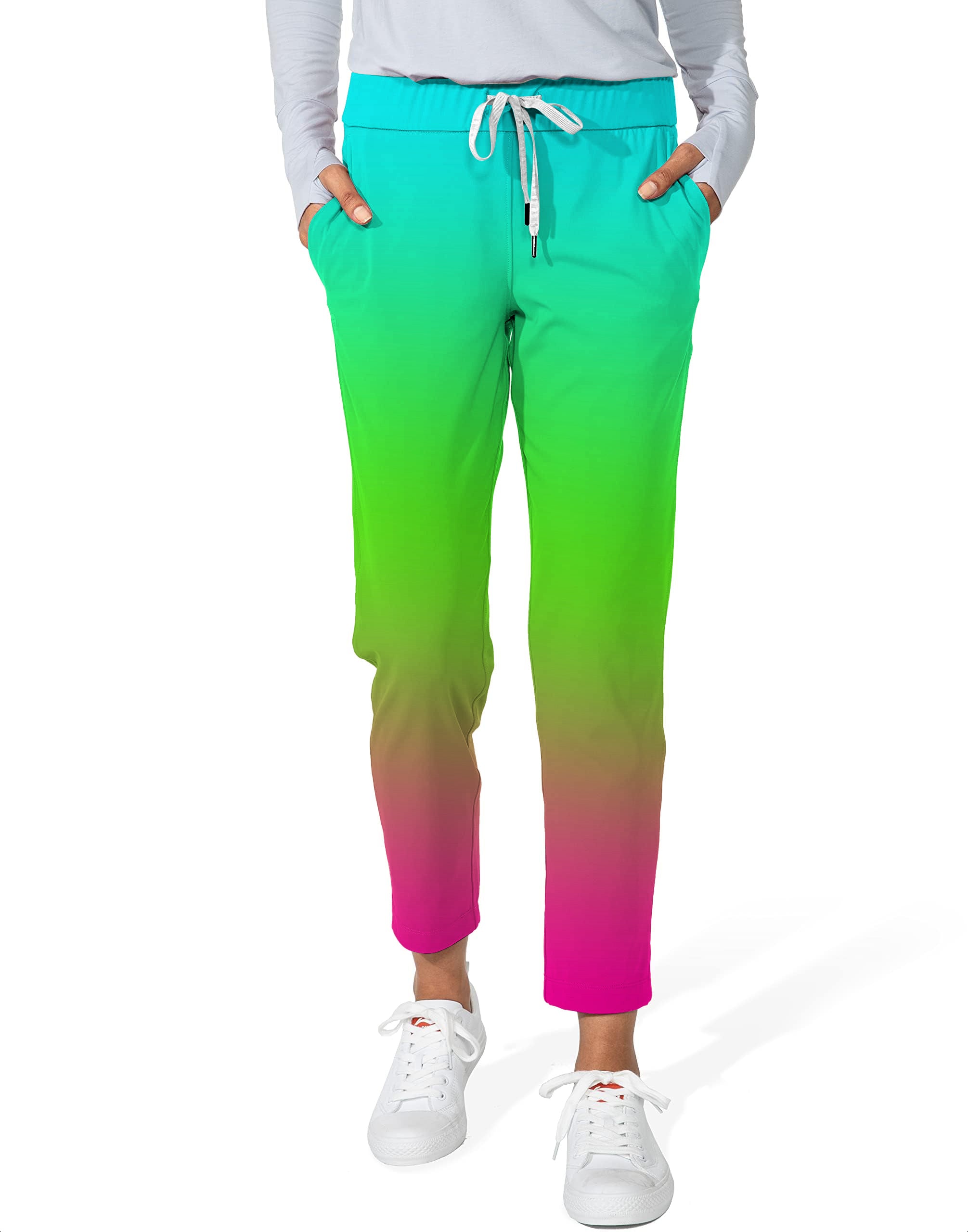 Neon Gradients-Women's 7/8 Stretch Ankle Golf Pants