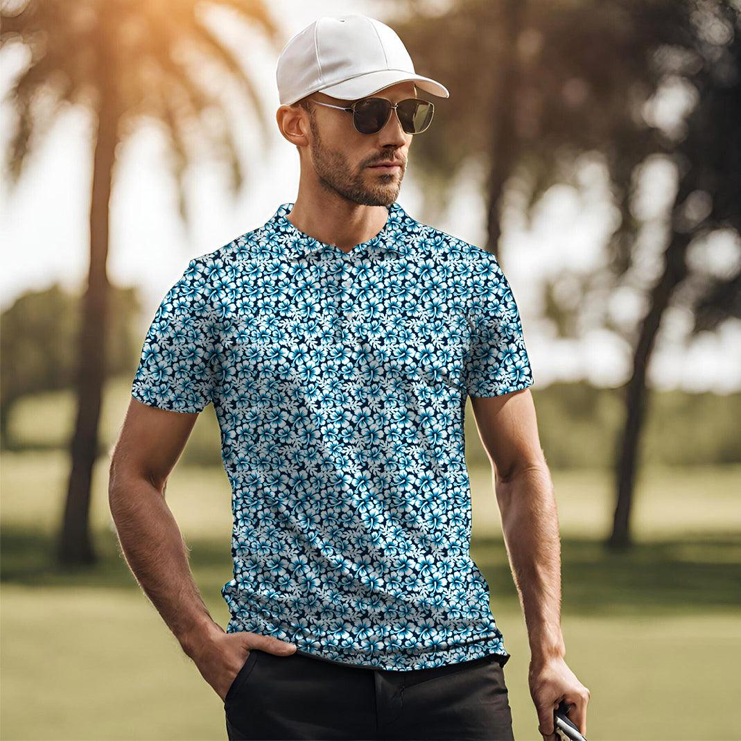 Men's Hawaiian Hibiscus golf polo