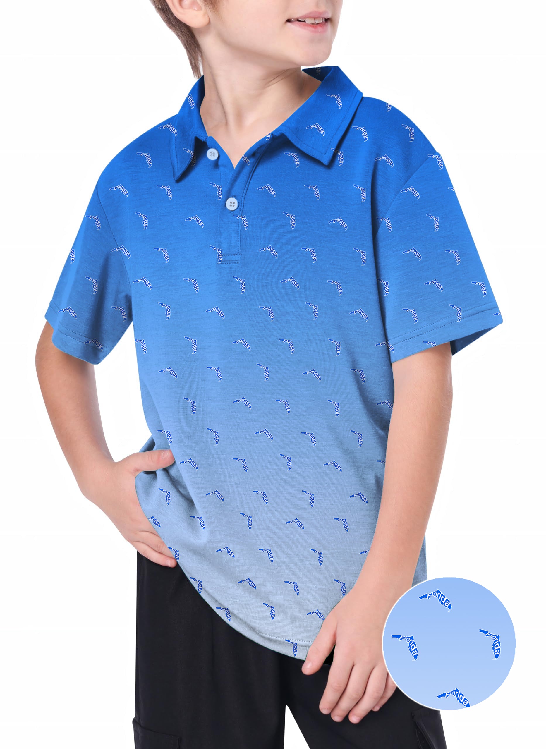 Youth Blue Florida Golf Polo