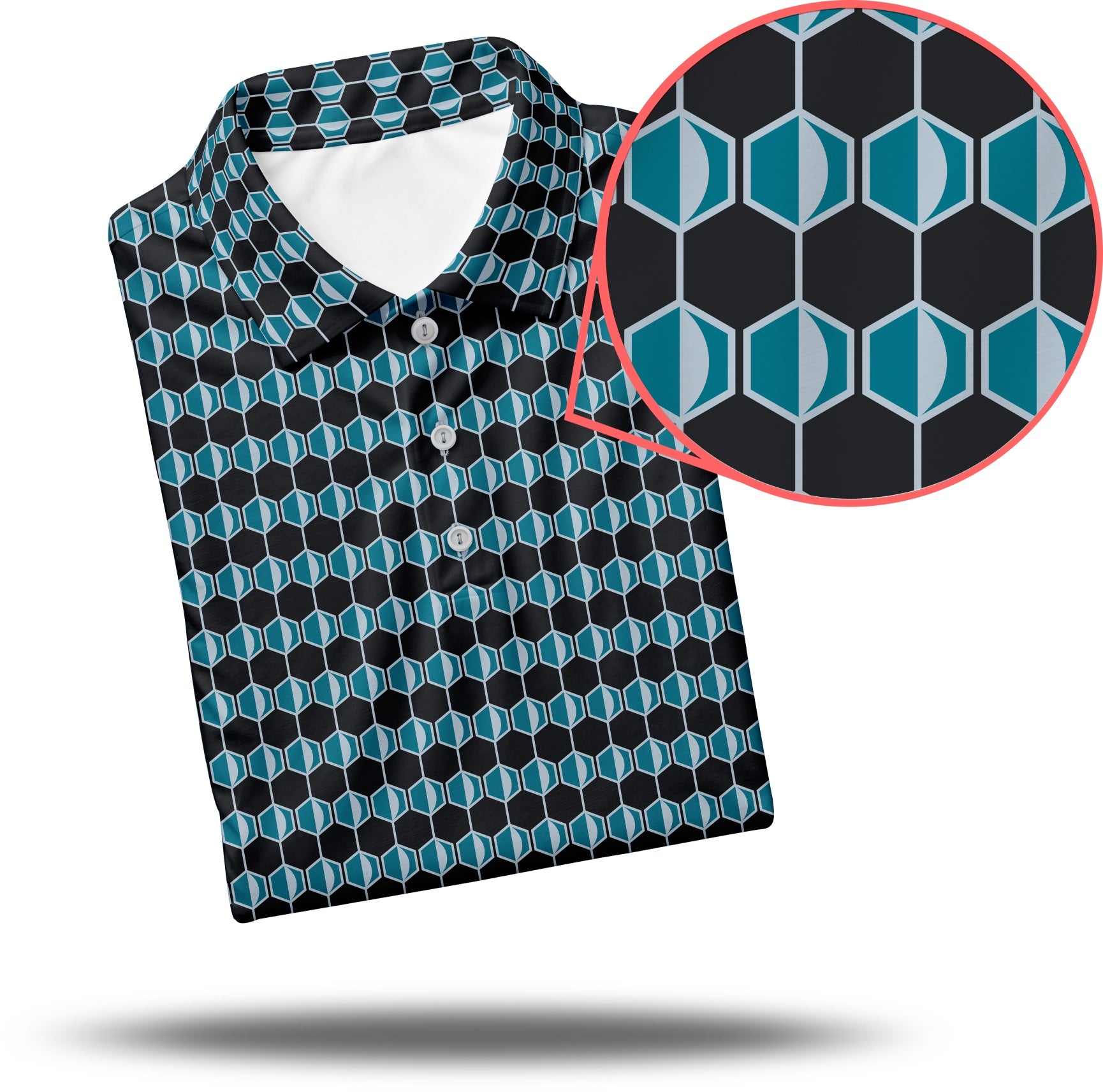 Men's navy blue Hexagon Golf Polo limited edition