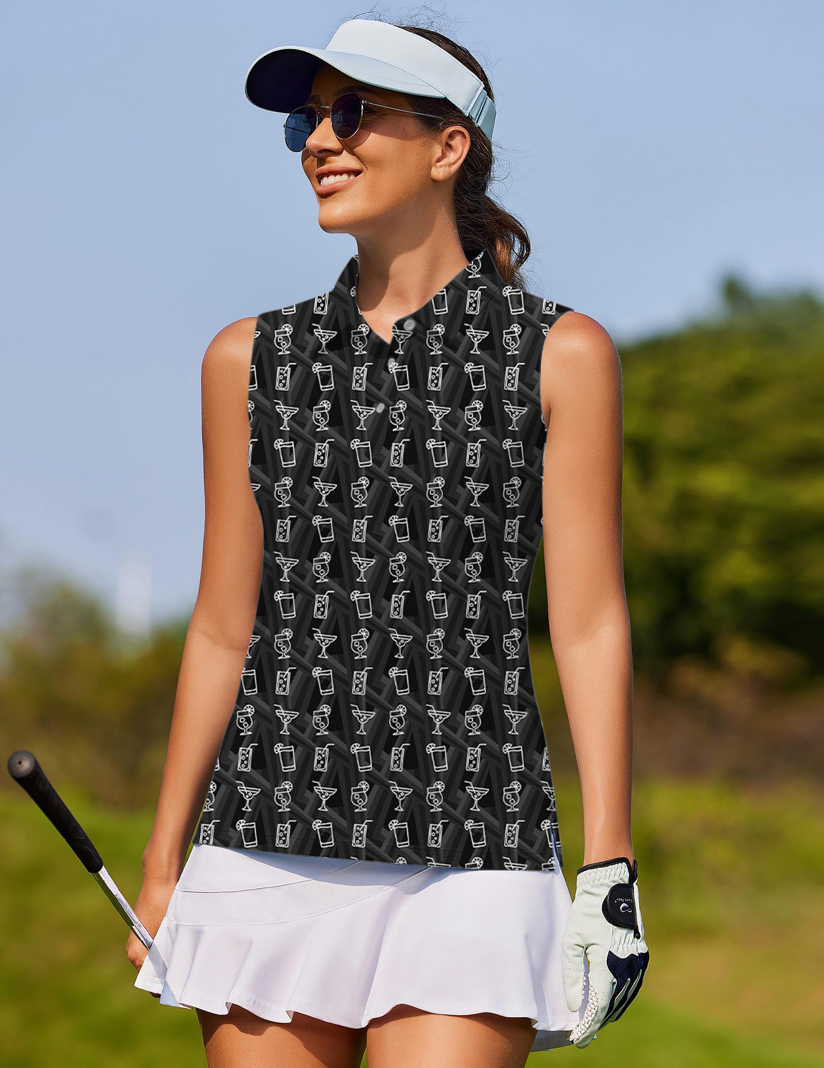 Cocktail drink Women's golf Sleeveless shirt