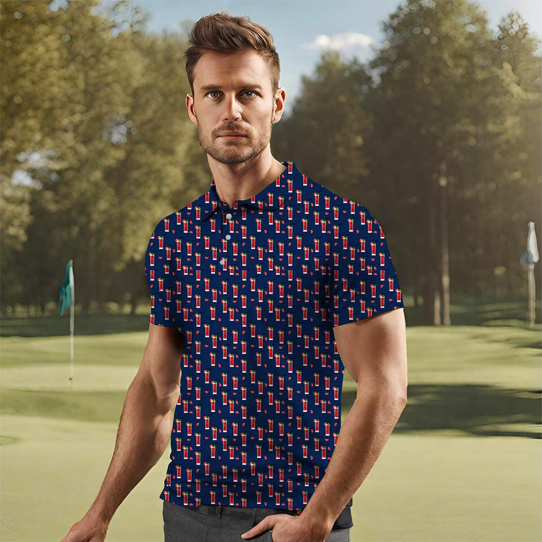 Men's Bloody Mary cocktail golf polo