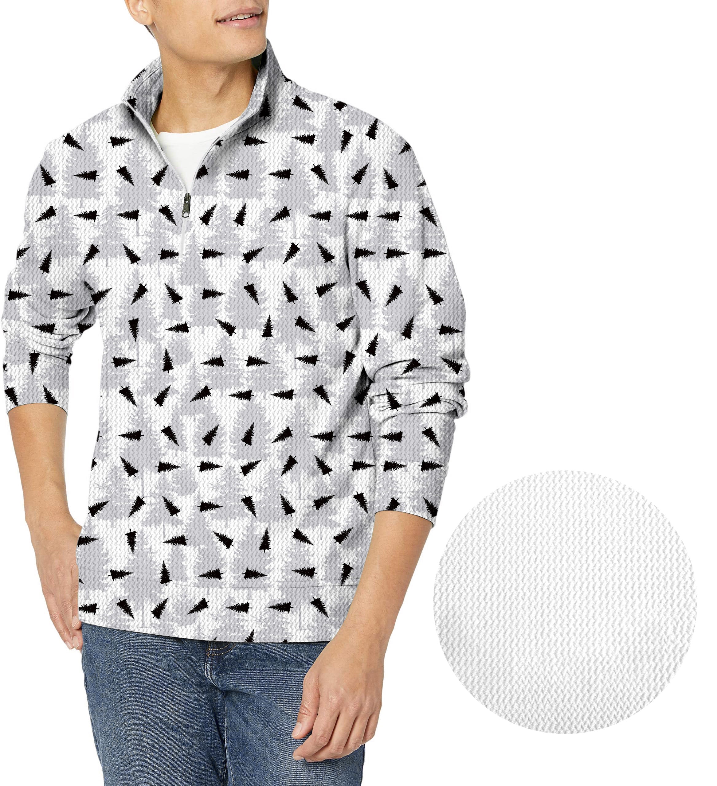 pine-Men's Golf Waffle Zipper Pullover