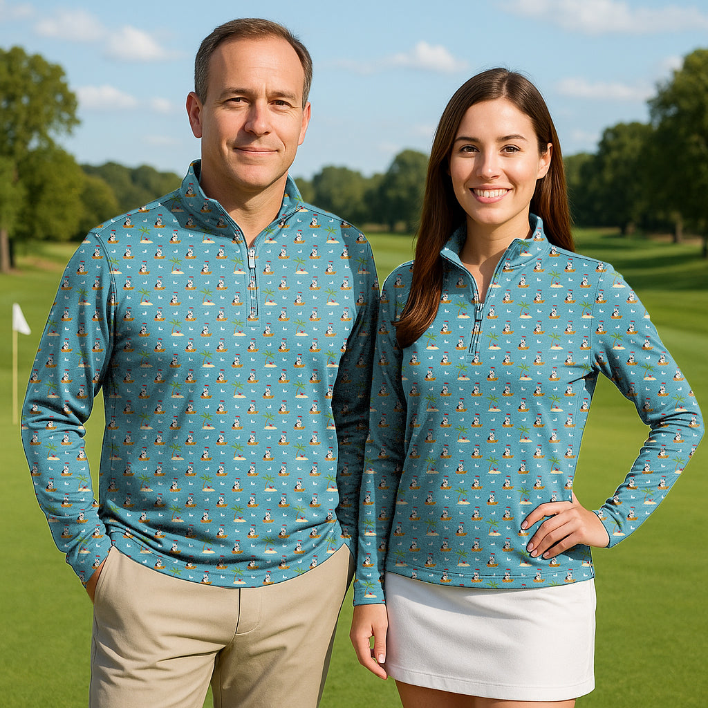 Bulldog Sail Couple Golf Active 3/4 Zip Top