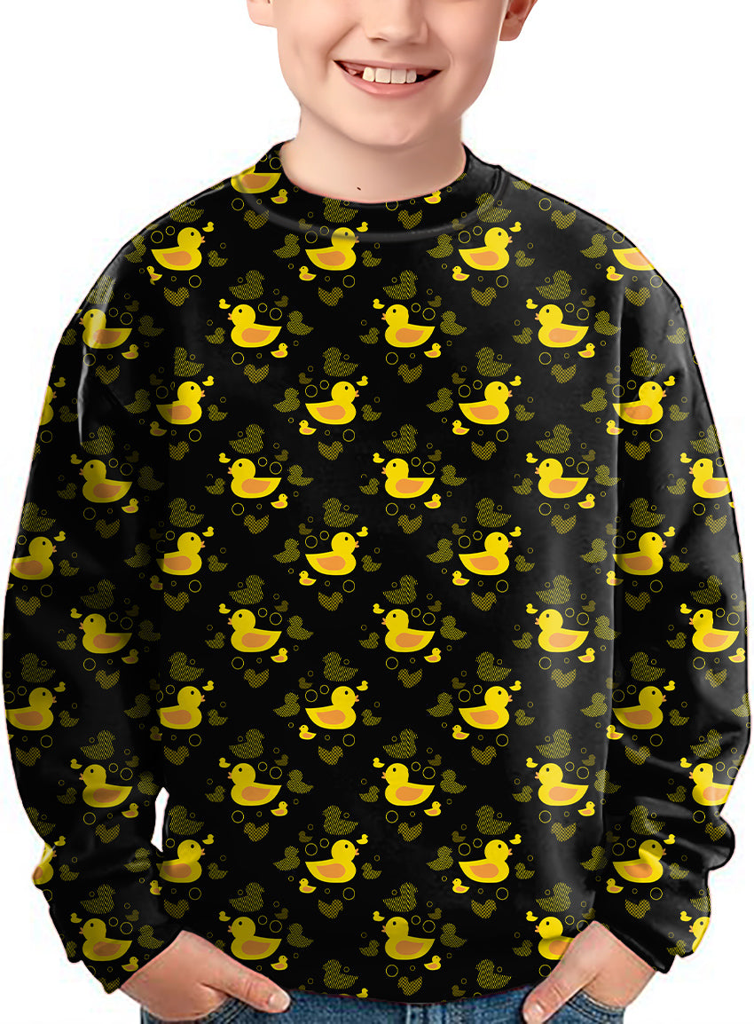 Yellow duck Crewneck Pullover Kids Ugly Sweater