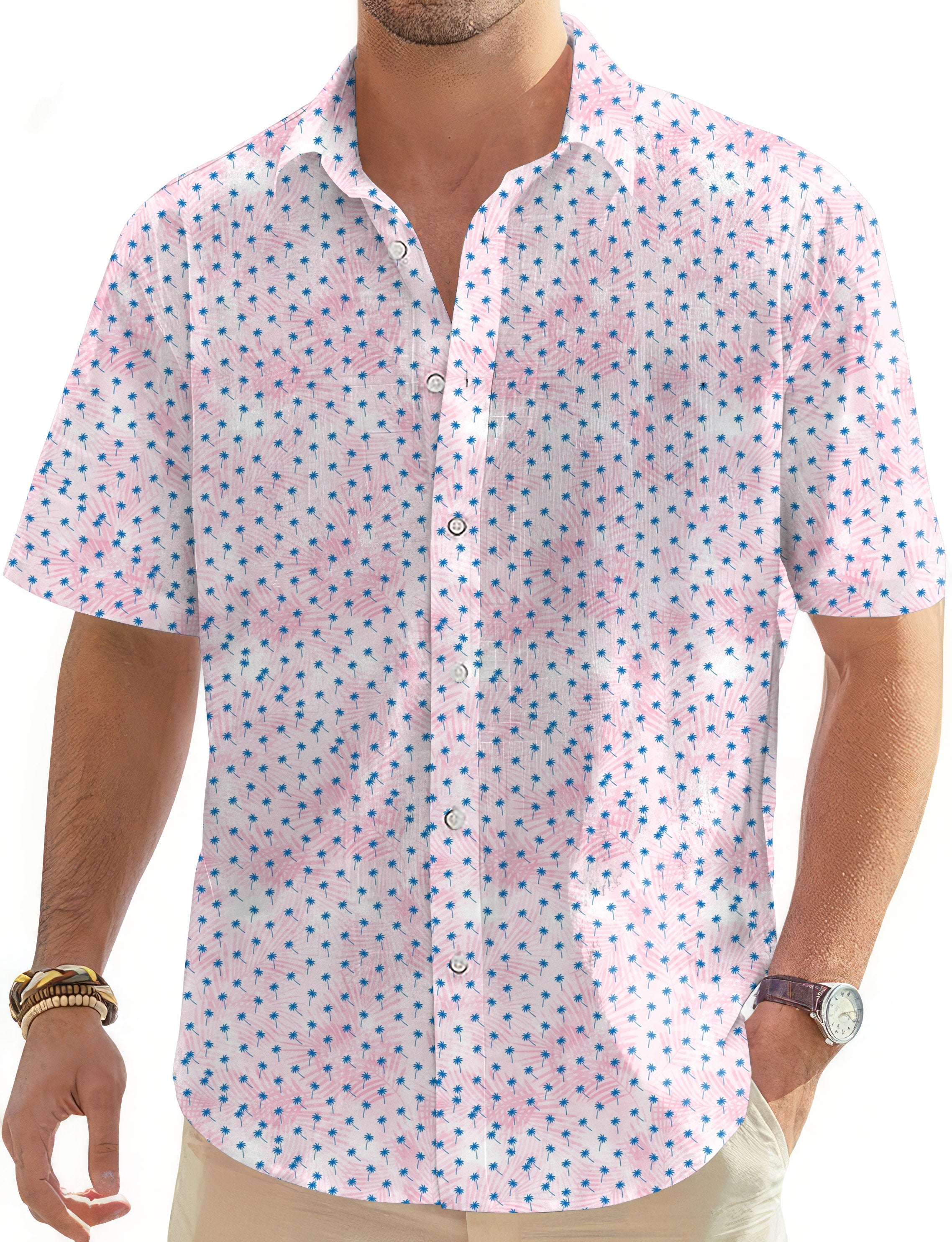 Palm-Men's Golf Hawaiian Shirts Button Down Shirt