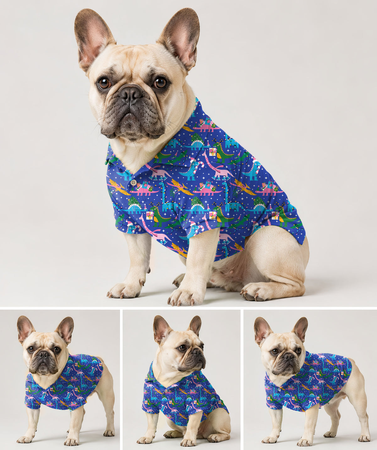Dog's Christmas Dinosaur Golf Polo