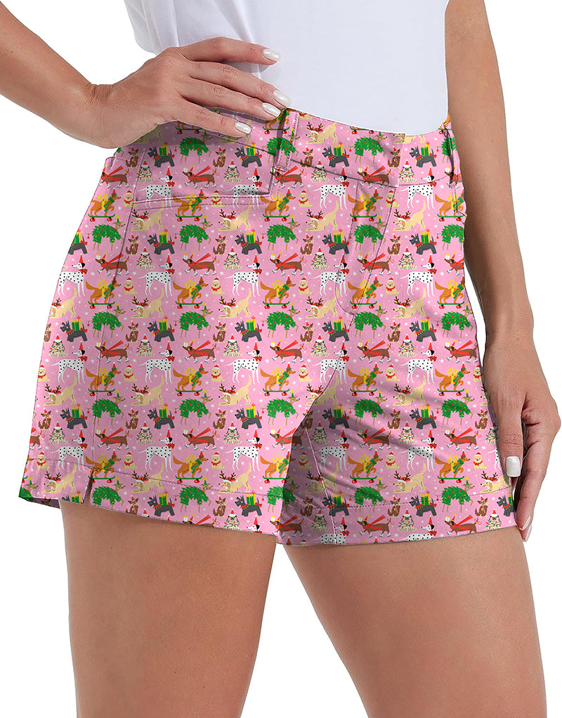 Christmas dog Polo Own Logo 4.5/7/10 Golf Shorts Quick-Drying Woman Outdoor Casual Shorts With Pockets Waterproof