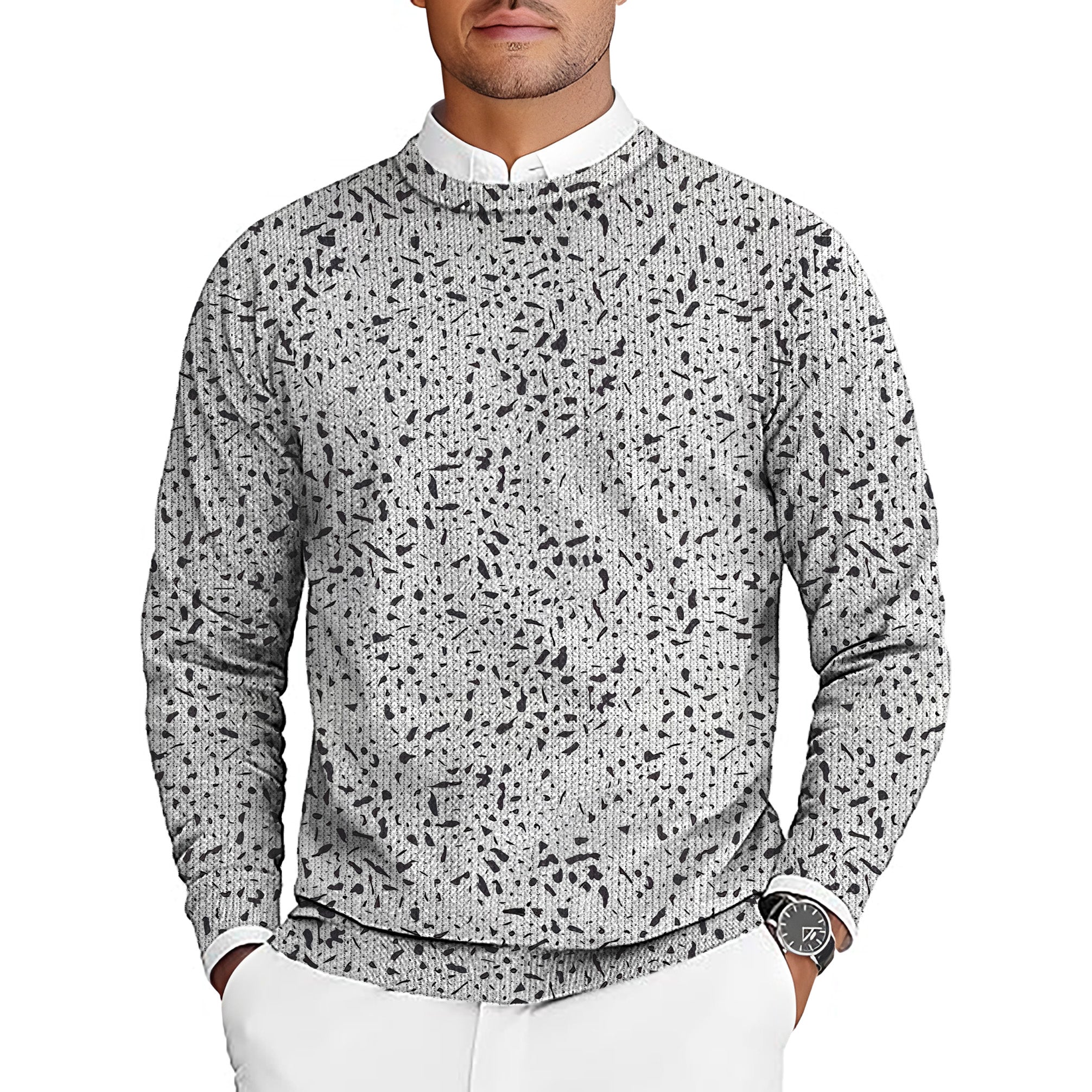 Speckle Men's Golf Crewneck Pullover Sweaters Ugly Sweater