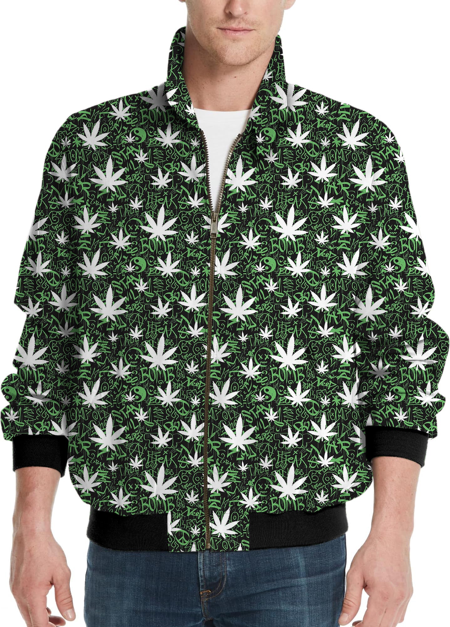 Leafy Grafitti-Men's Golf Windbreaker Light Jacket