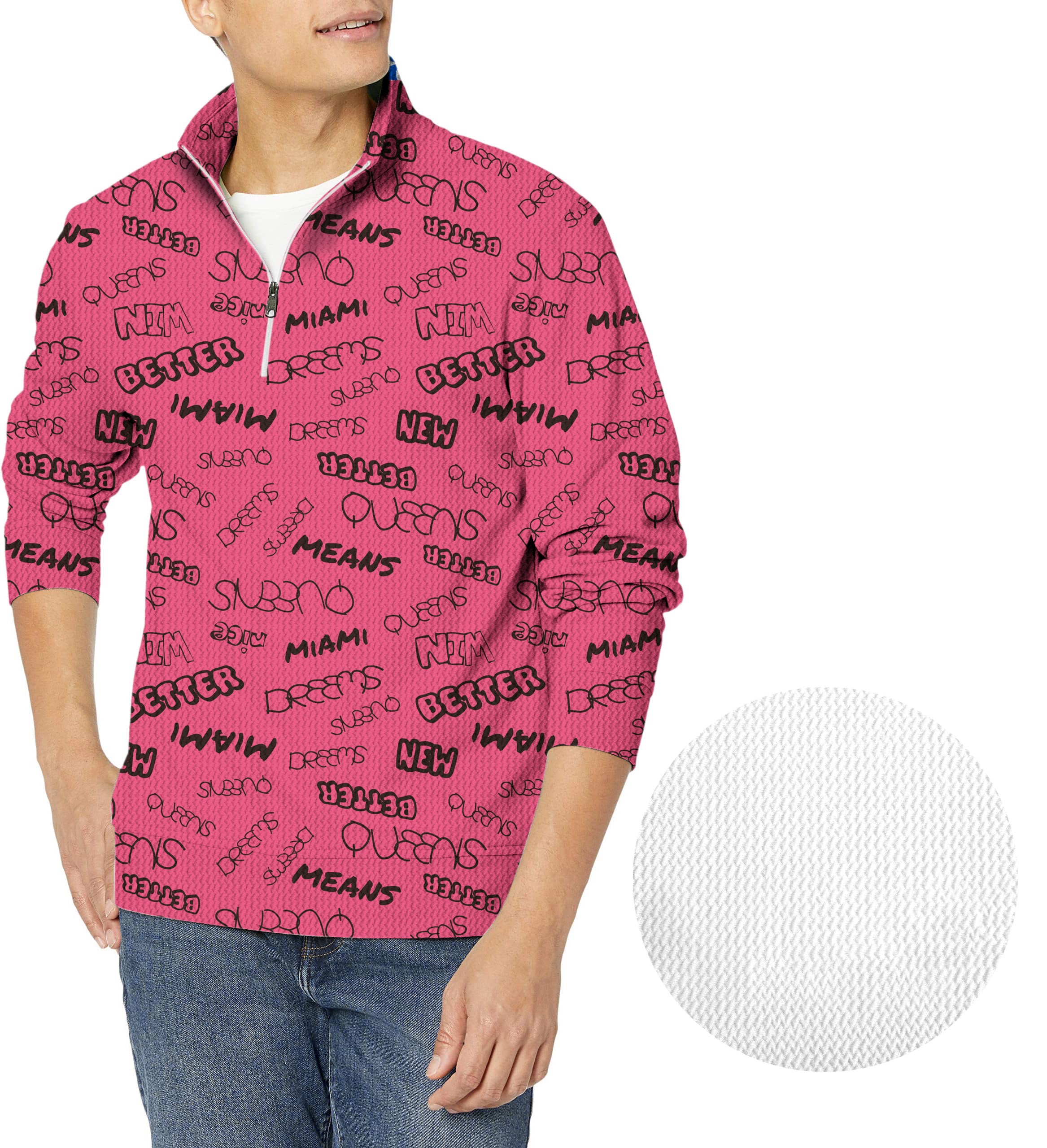 New Better Miami Men's Golf Waffle Zipper Pullover