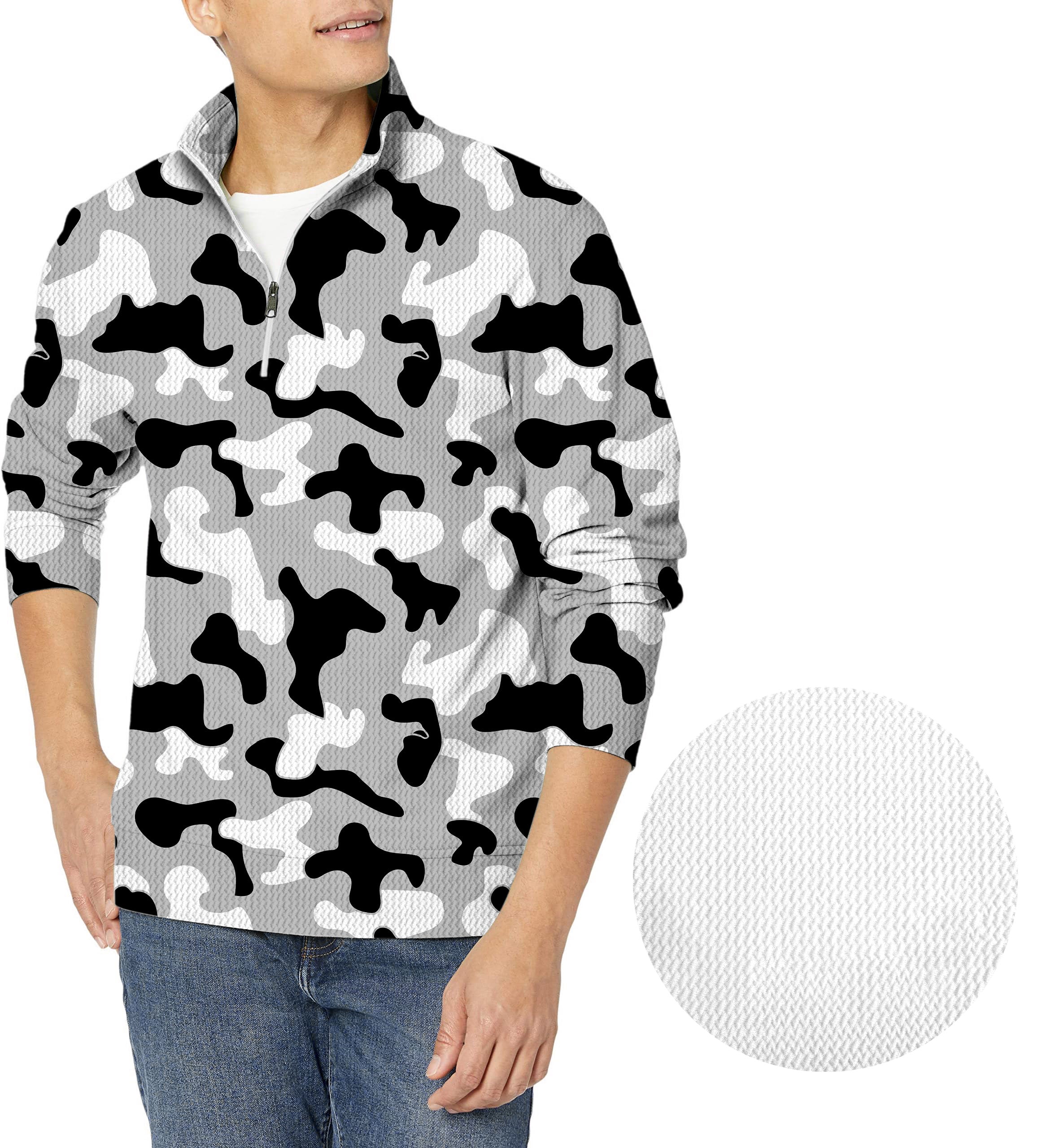 Grey camouflage-Men's Golf Waffle Zipper Pullover limited edition