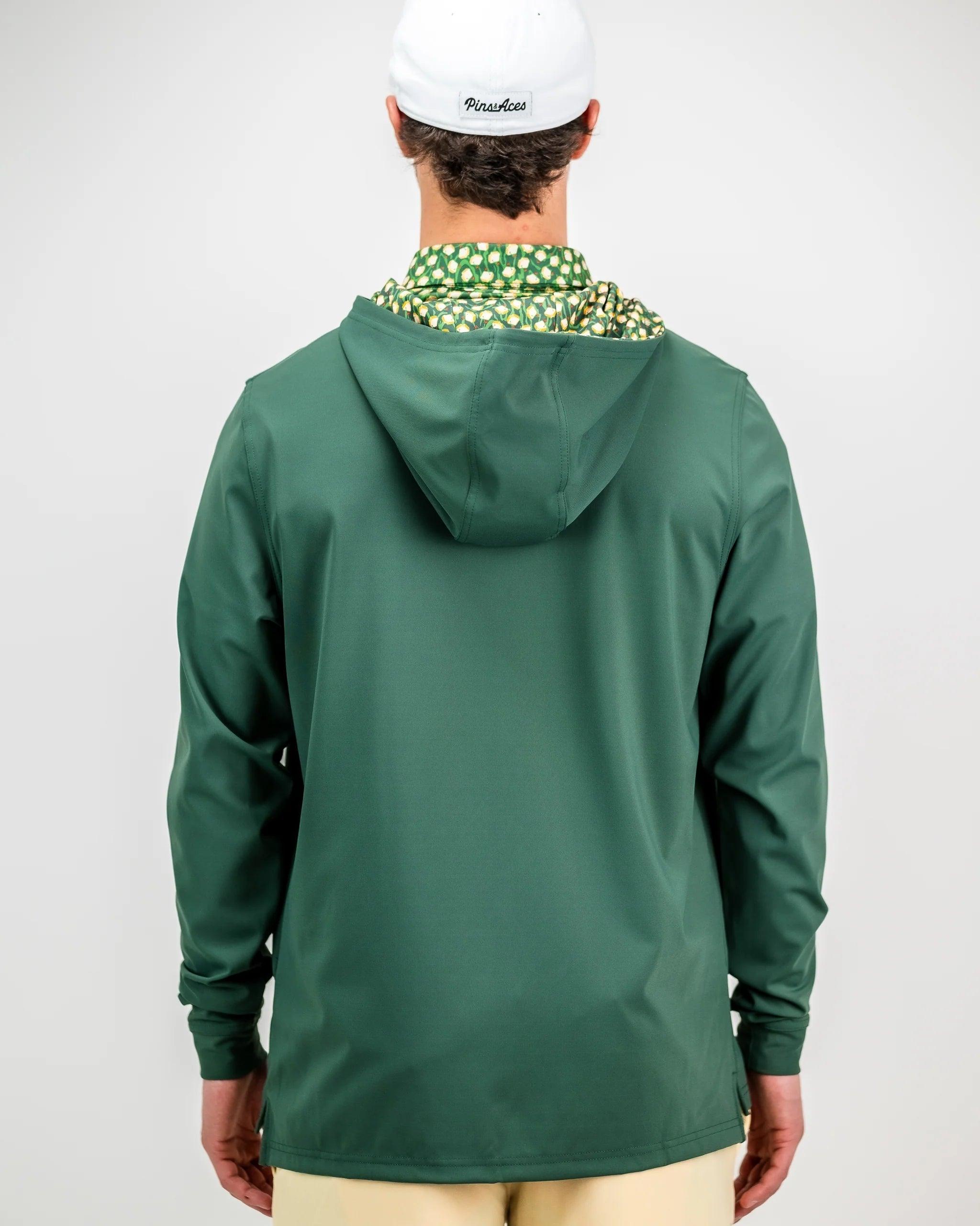 Performance Golf Hoodie Green Pattern The Master Sandwich Flag outerwear