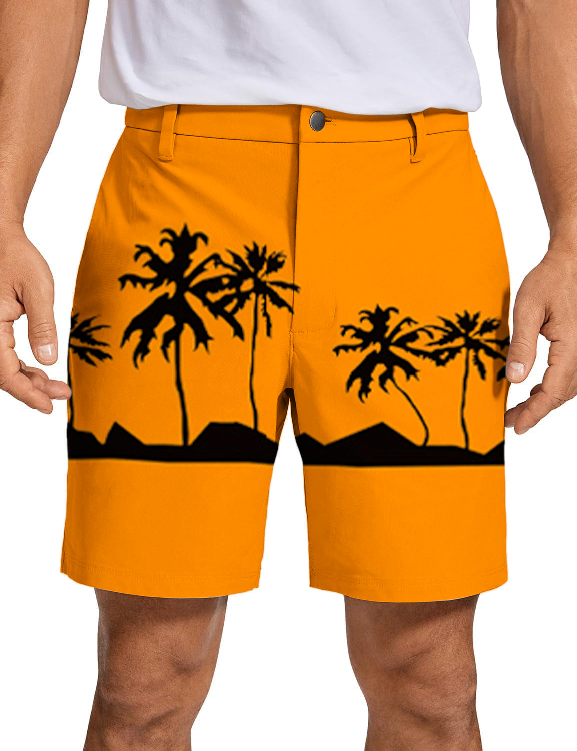 Men's Setting sun and coconut trees Golf Shorts