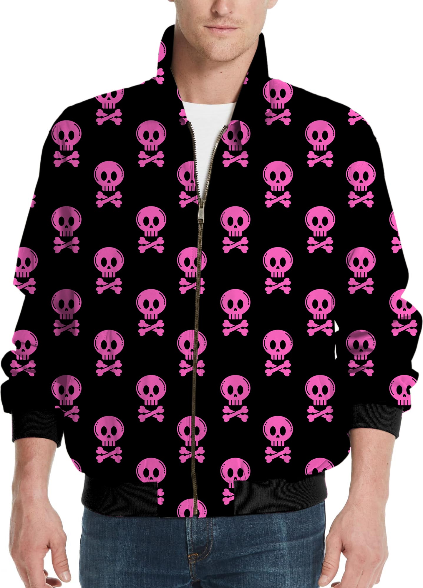 Halloween Punk Skull Men's Golf Windbreaker Light Jacket