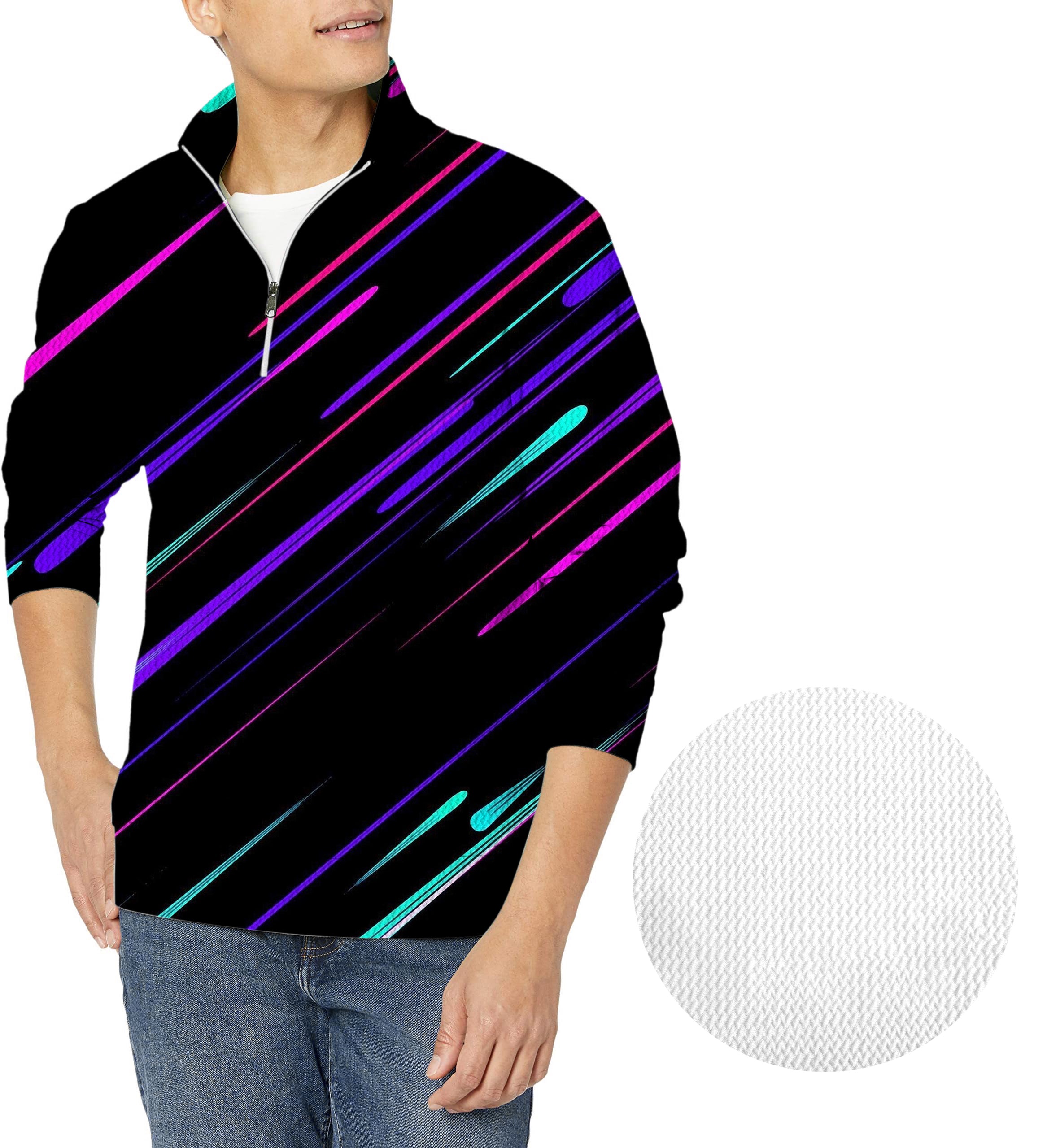 Shooting Stars-Men's Golf Waffle Zipper Pullover