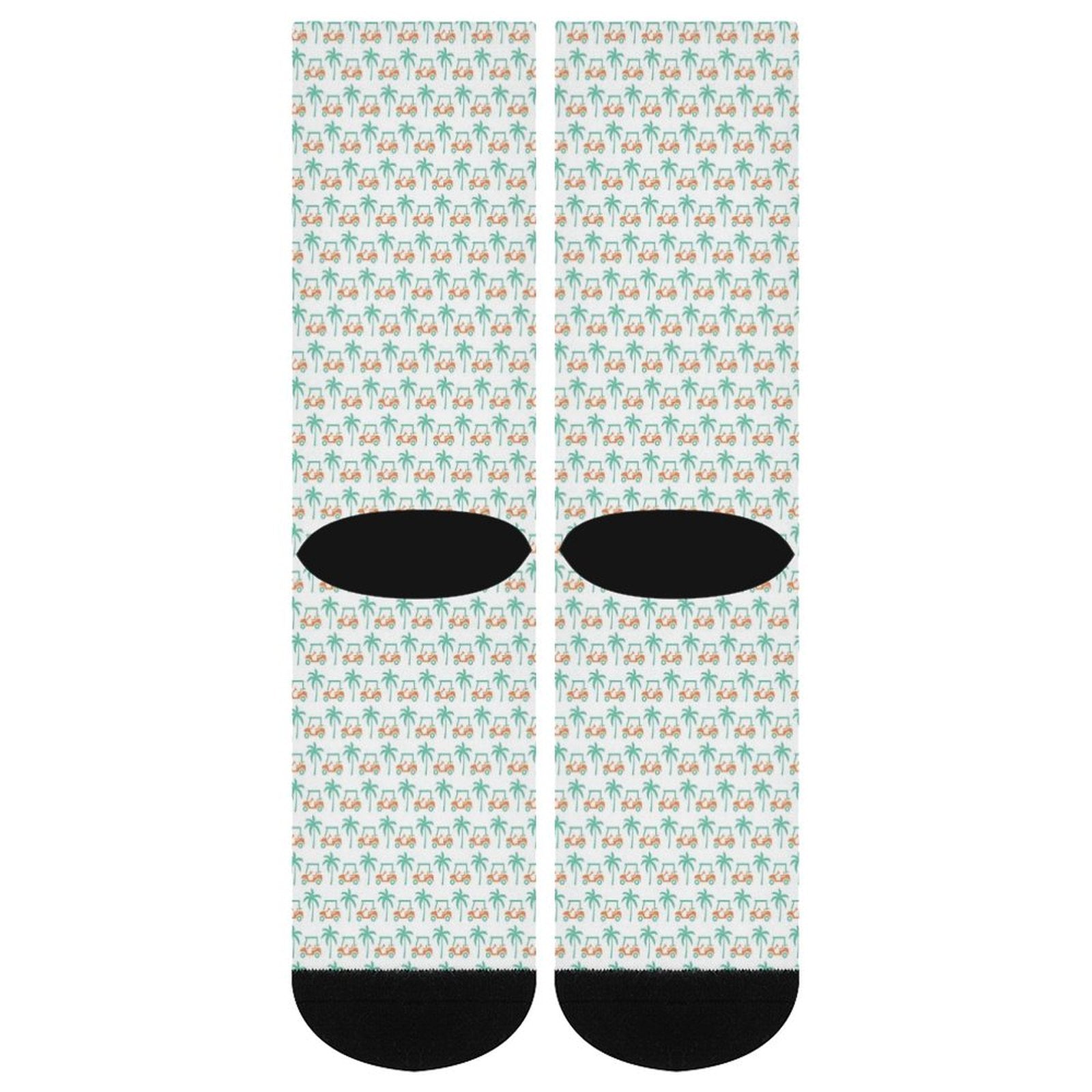 Palm trees and golf carts Prined socks Gifts for Men Women