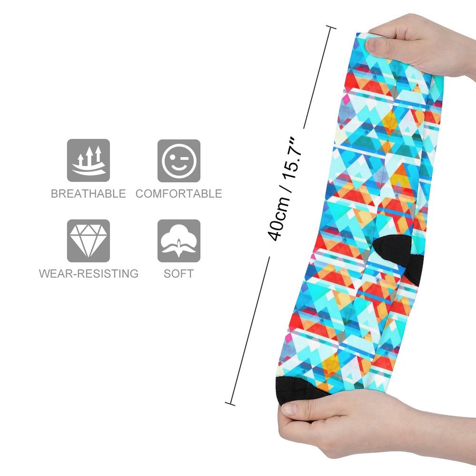 Geometric lattice Prined socks Gifts for Men Women