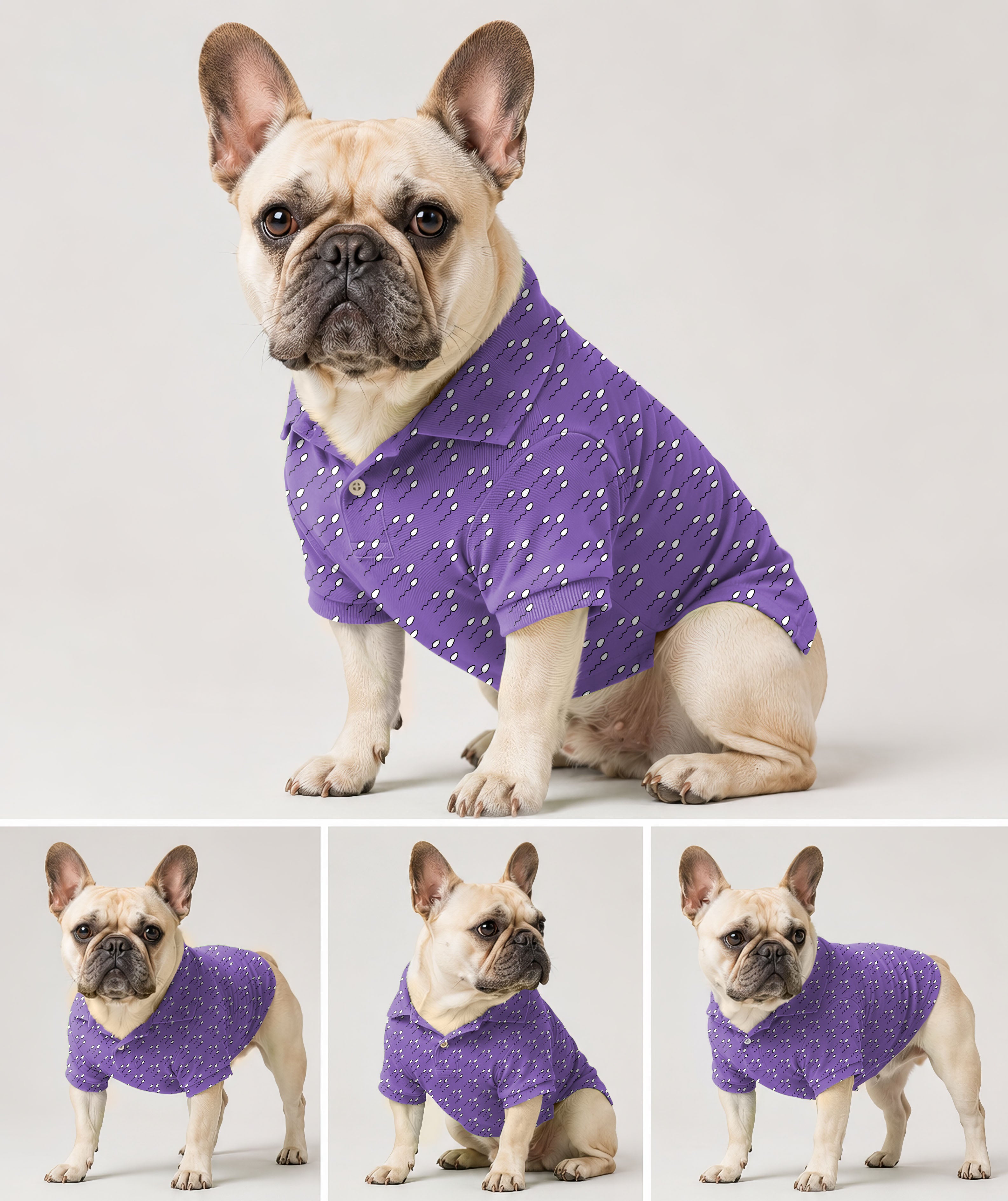 Dog's Abstract Sperm Lines Golf Polo