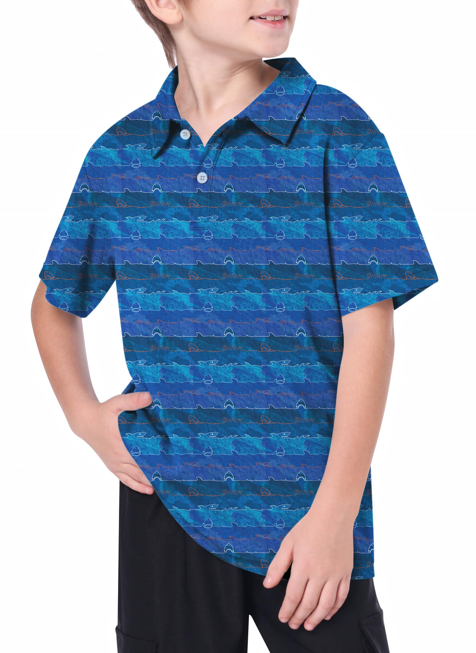 Youth shark Golf Polo