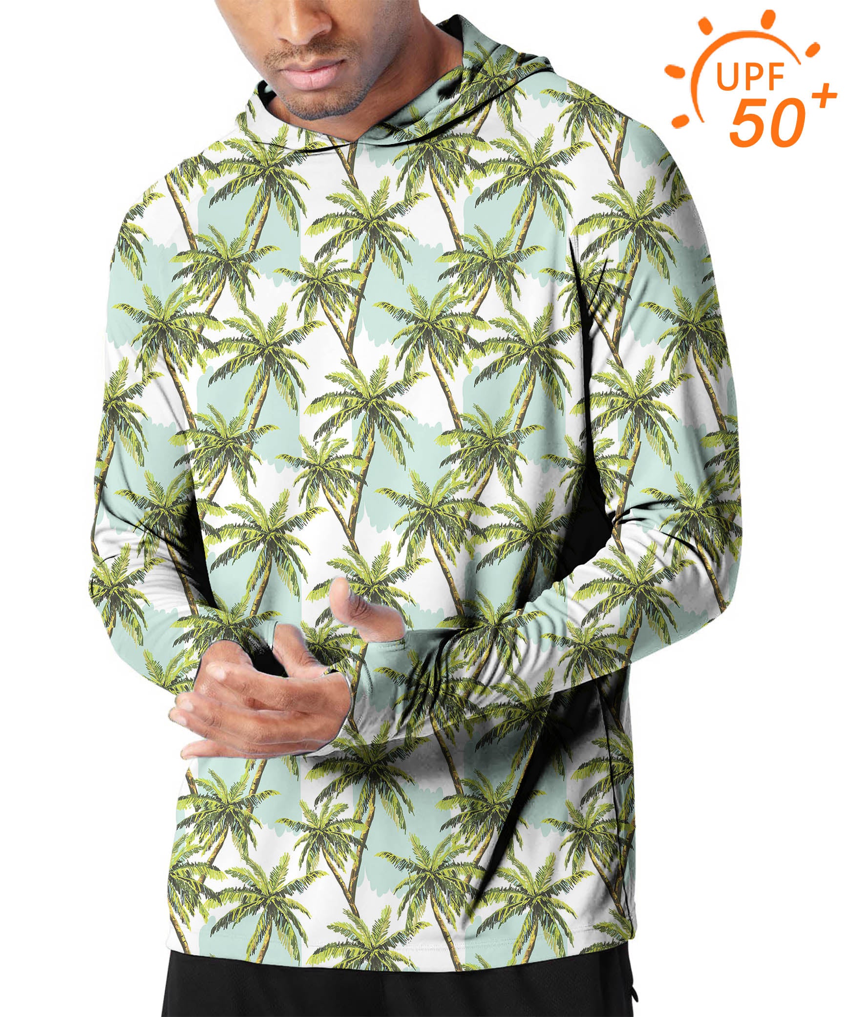 Men's Outdoor Palm tree Golf Sun Protection Slim Fit hoodies