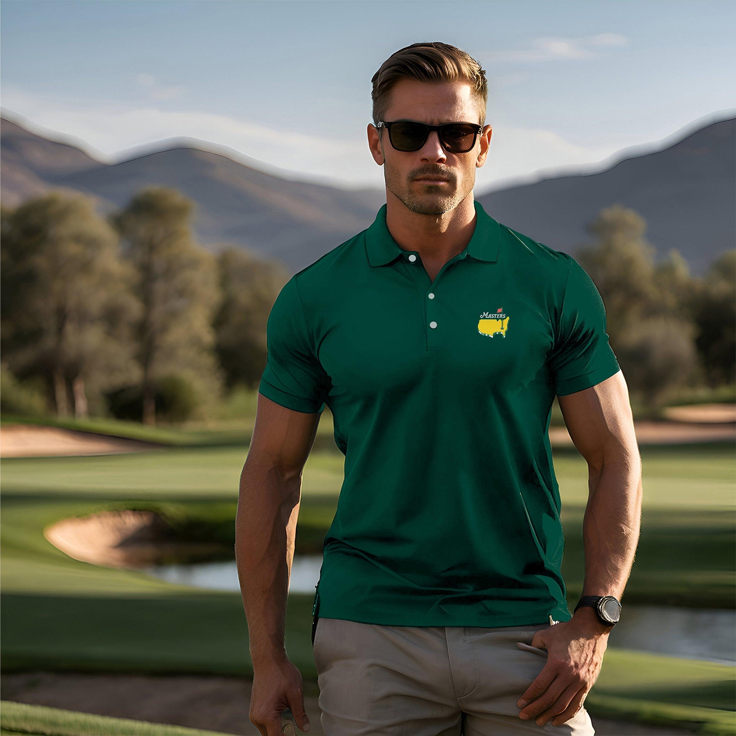 Masters Golf Party All Bodies Golf Polo Collection for Men Customized Embroidery | 3D printed state National Map