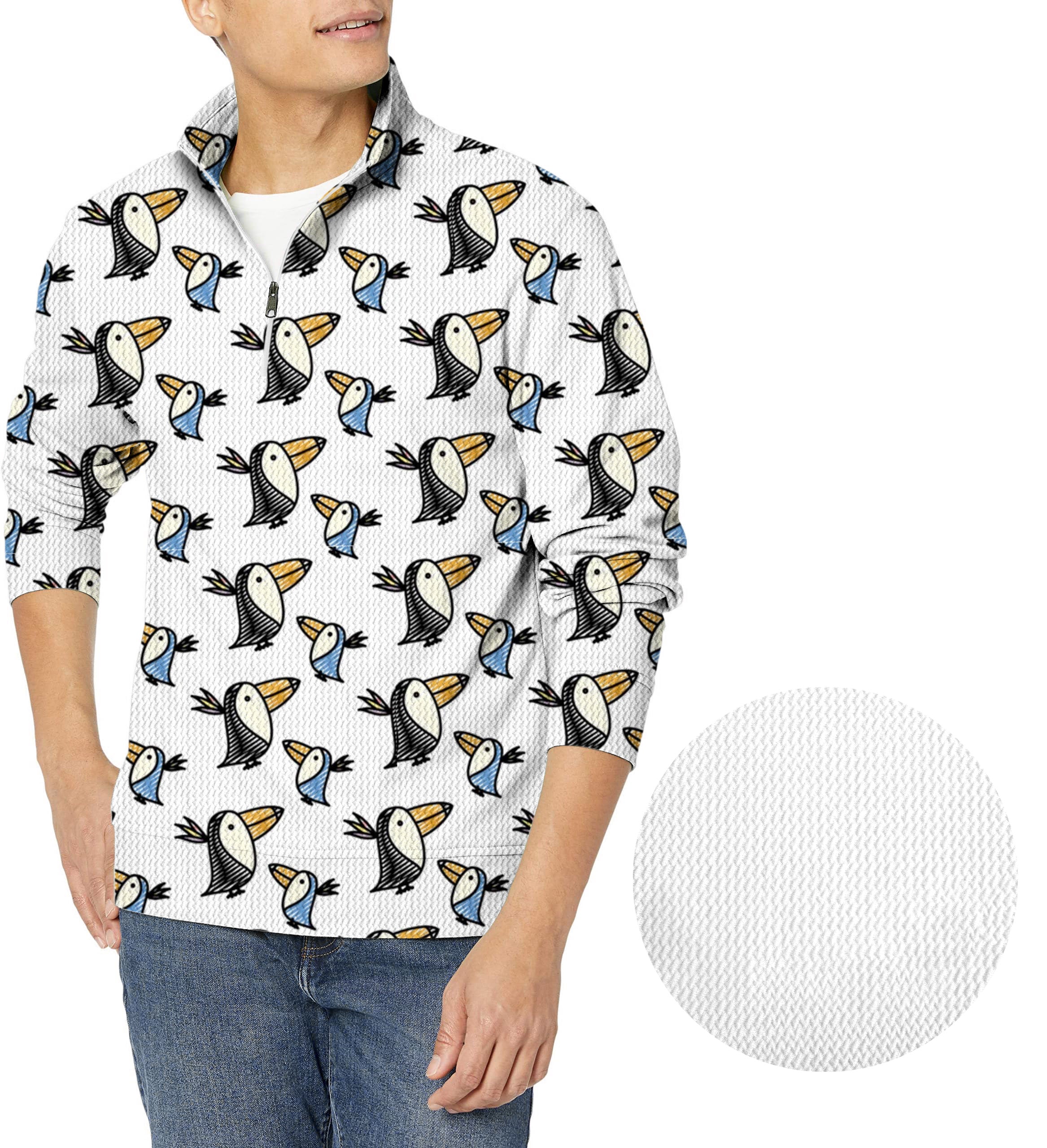 Talking Toucan-Men's Golf Waffle Zipper Pullover