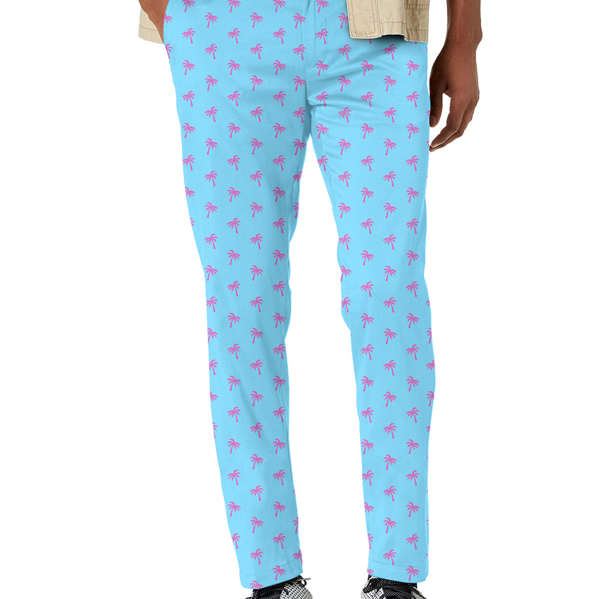 Men's Pink Palm Trees Stretch Golf pants trousers