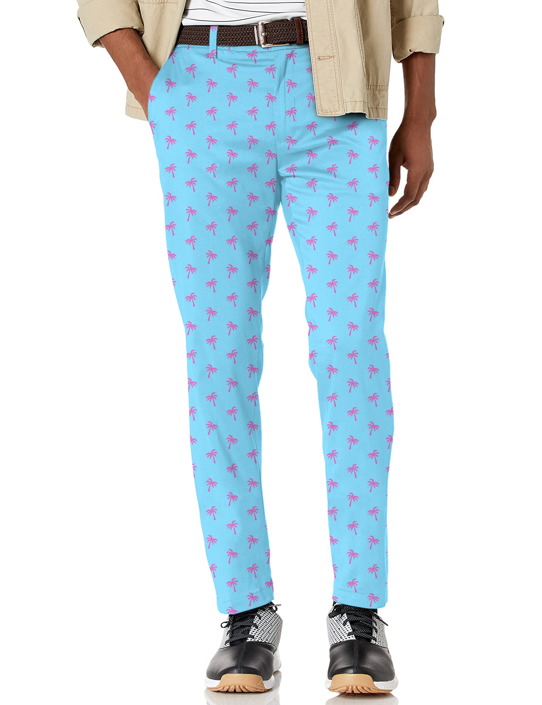 Men's Pink Palm Trees Stretch Golf pants trousers