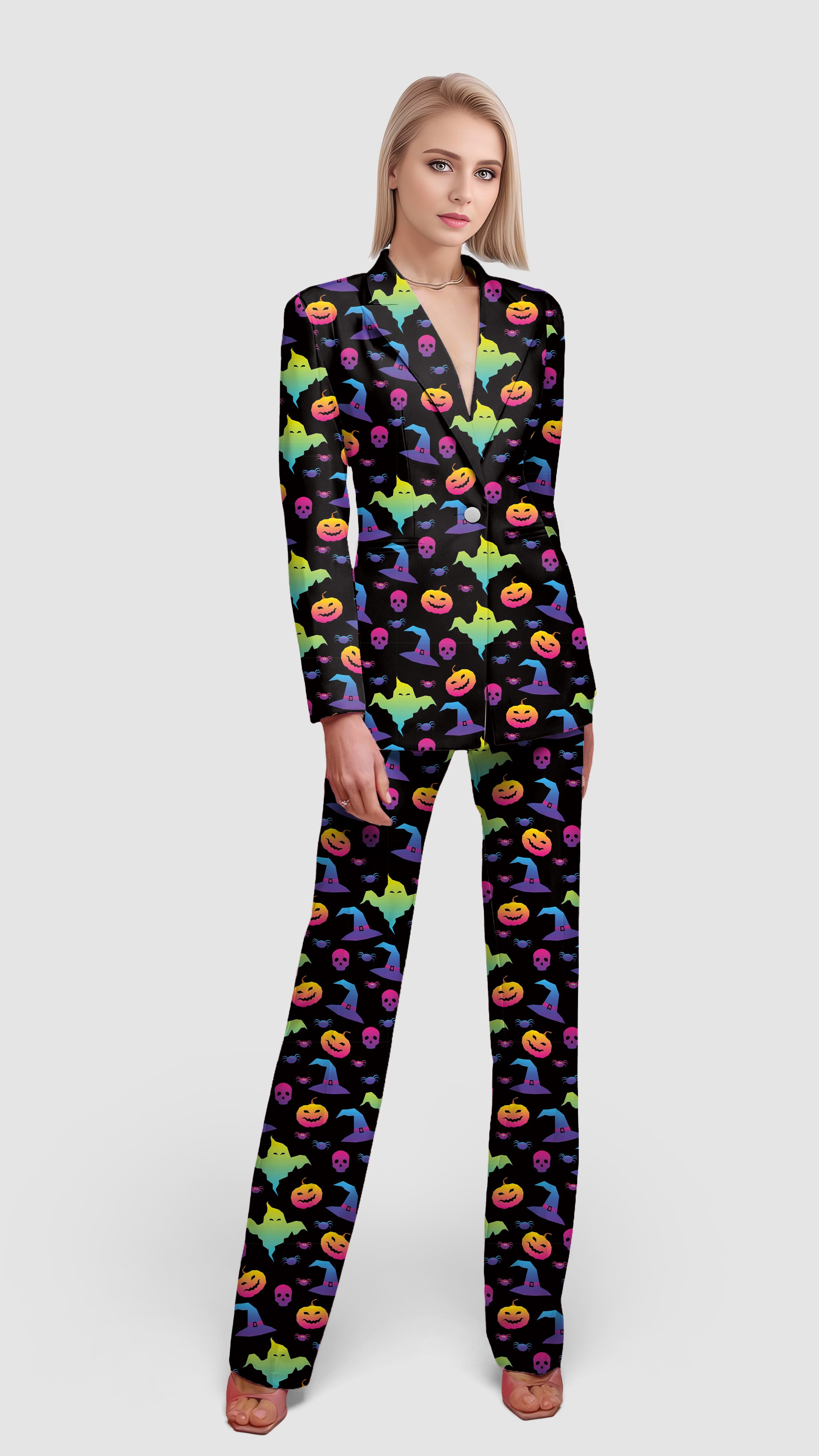 Neon Halloween-Women's Blazer Casual Work Office Blazer Suit set