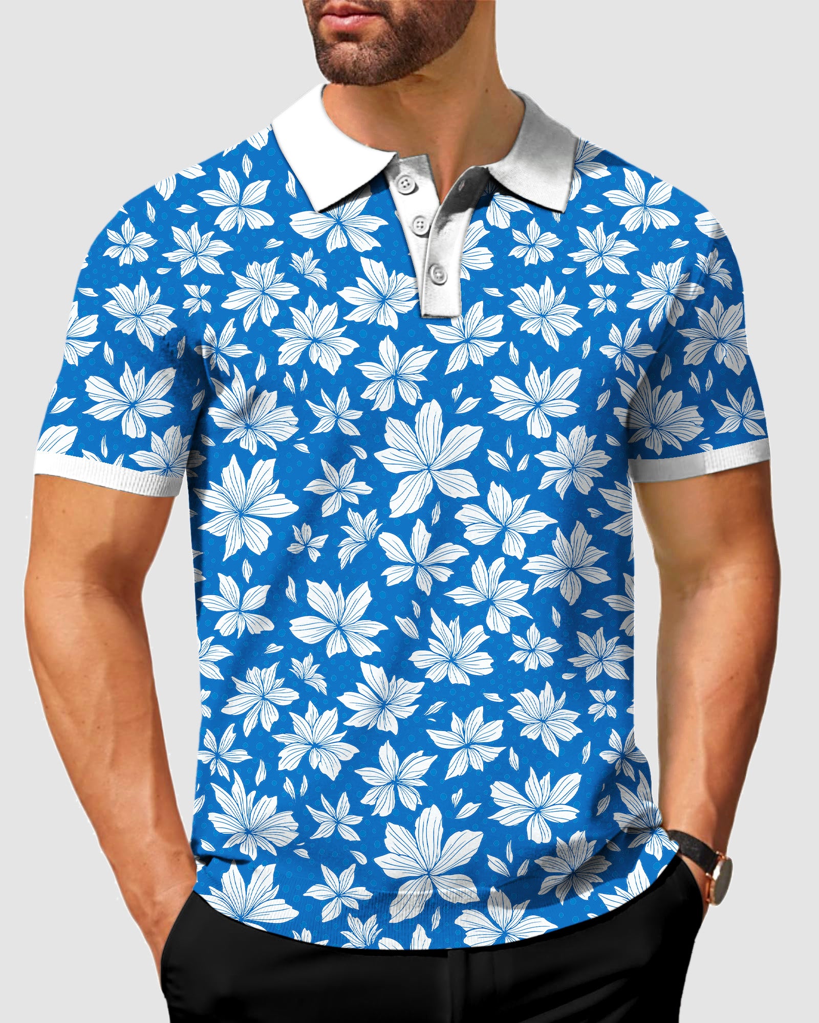 Men's Azalea Blue Cool Golf Polo