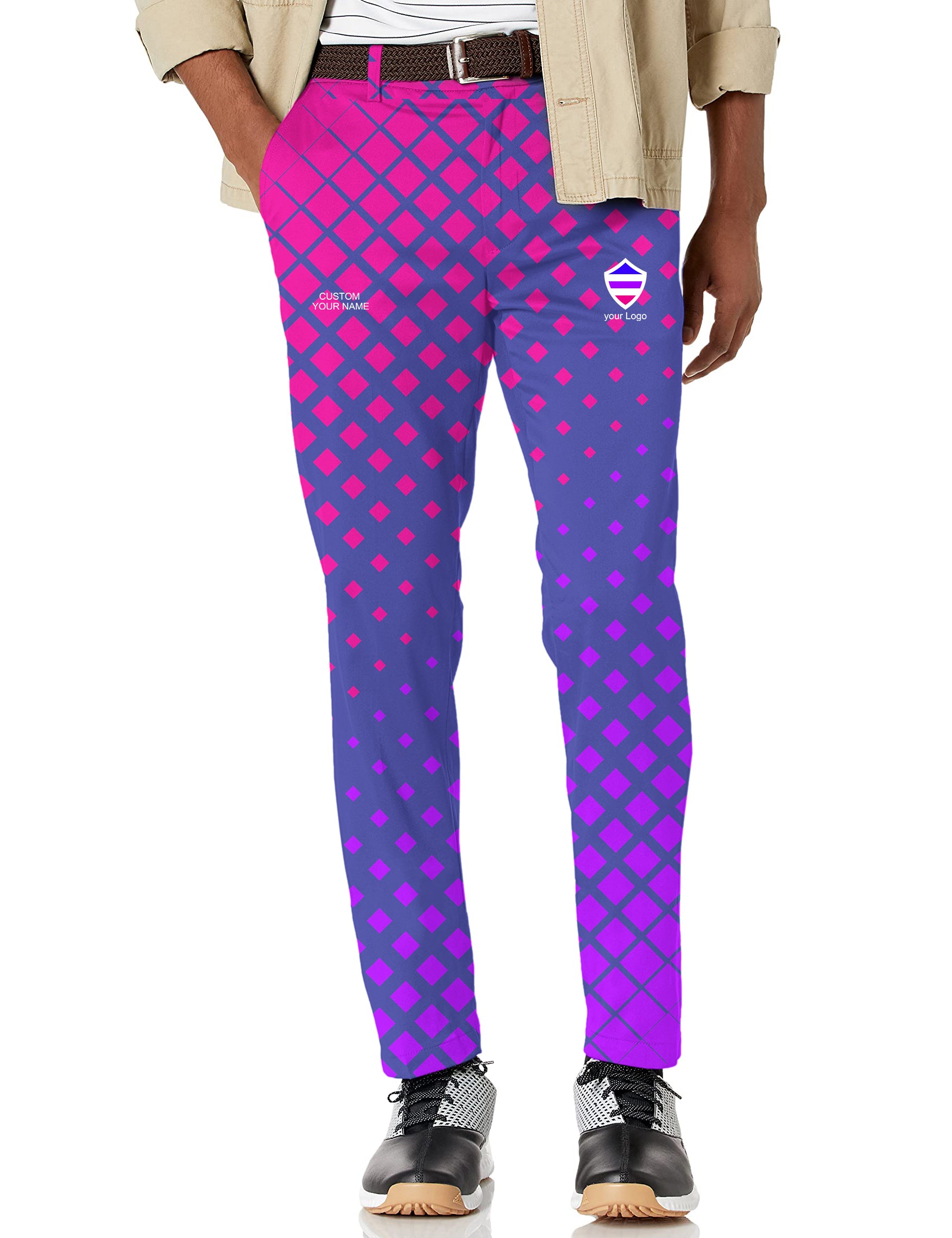 Men's blue purple pink sport Team Stretch Golf Pants