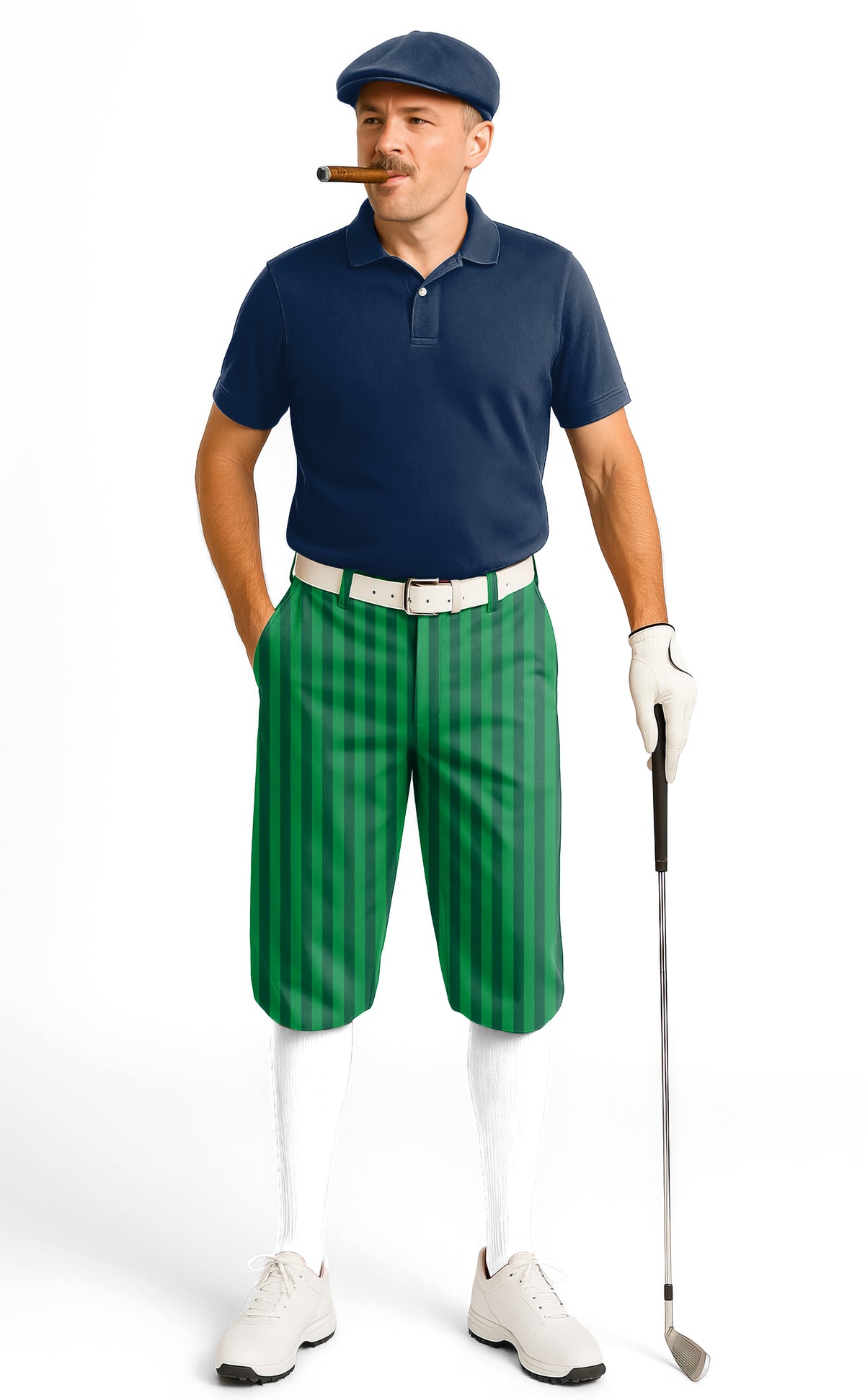 Vertical stripes on a watermelon Men's Golf Knickers Pants