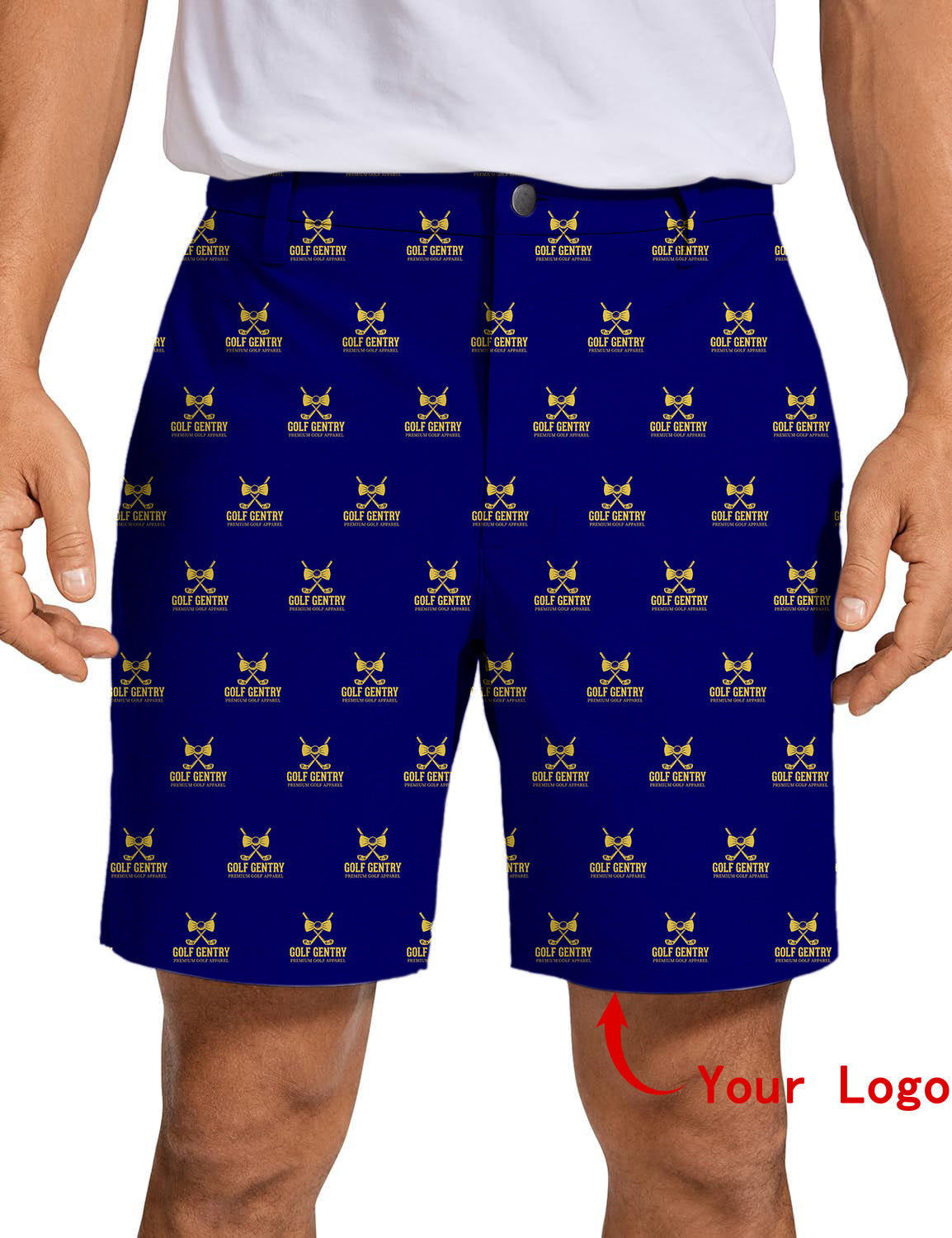 Men's Custom Company Sport Team Logo Face  Golf Shorts