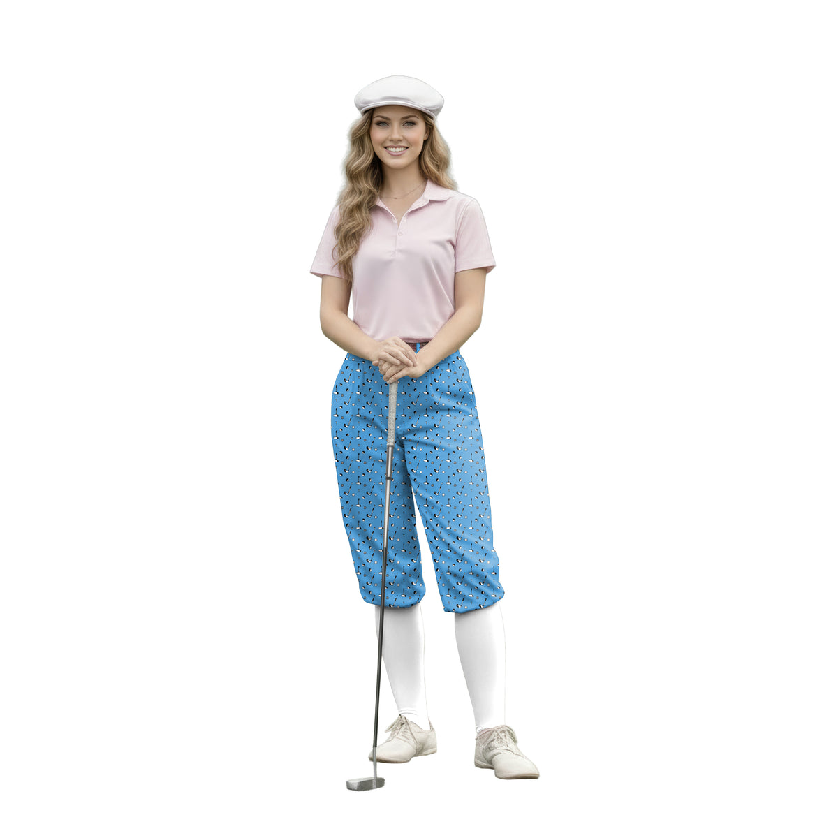 Personalize And Add To Cart Men's Sky-blue golf life Polo Womens Golf Knickers Pants