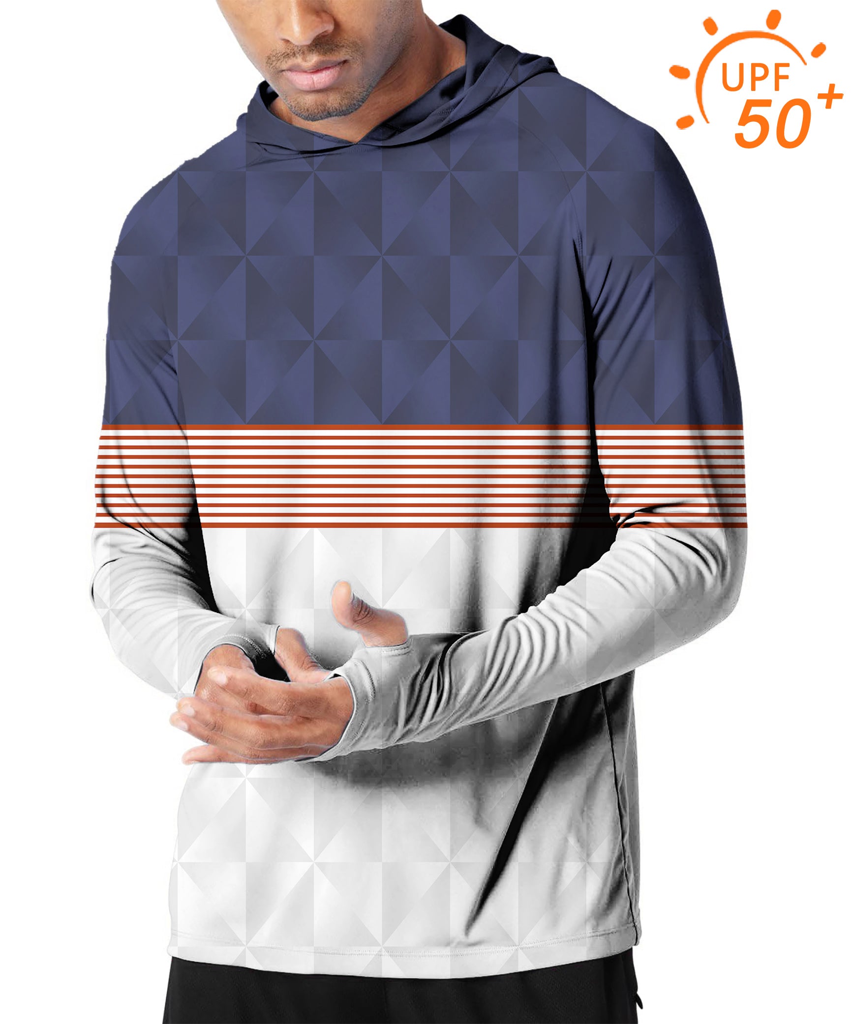 Men's Outdoor Stripe Splicing Custom Sport Team Competition Uniforms Golf Sun Protection Slim Fit  hoodies