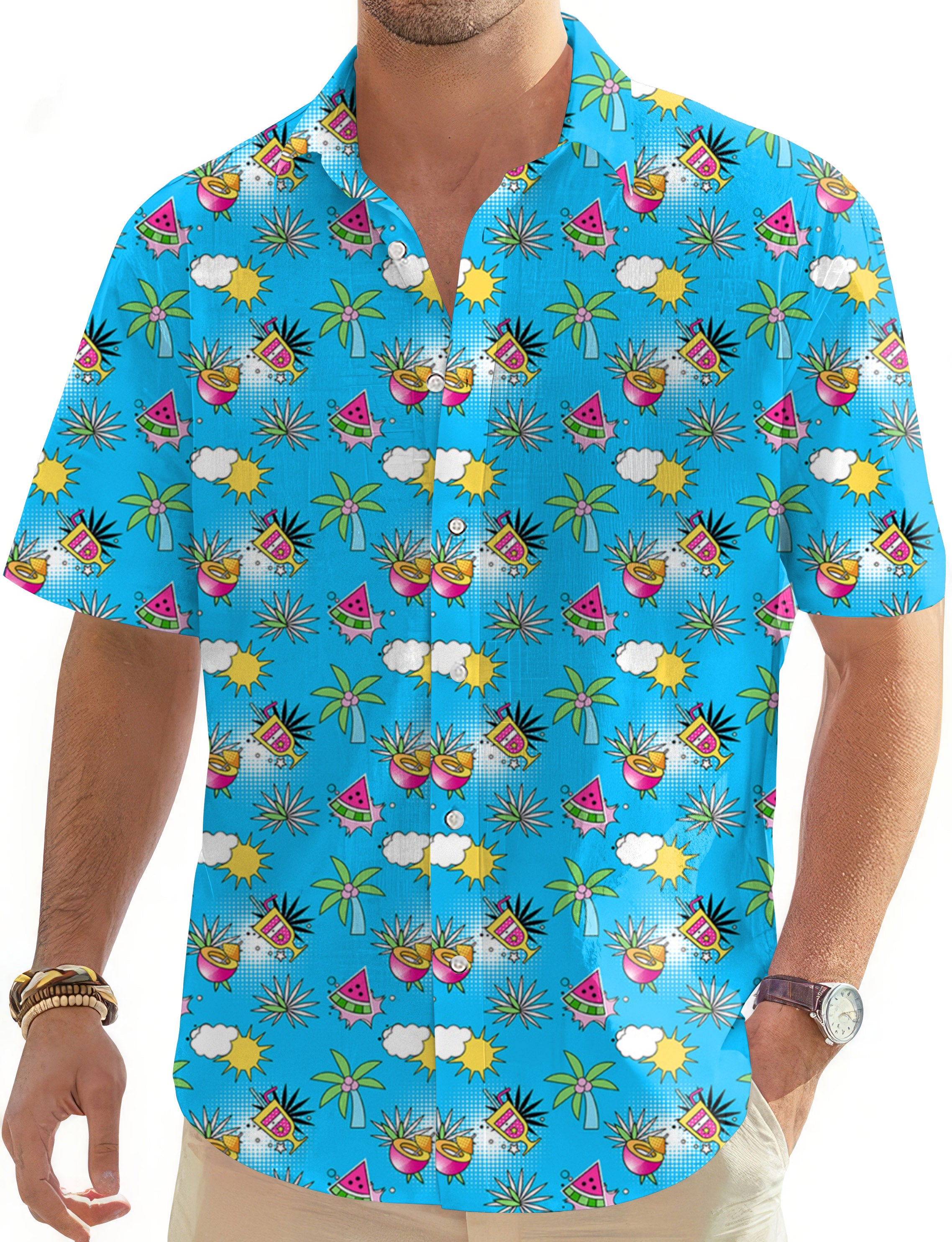 Perfect Summer-Men's Golf Hawaiian Shirts Button Down Shirt