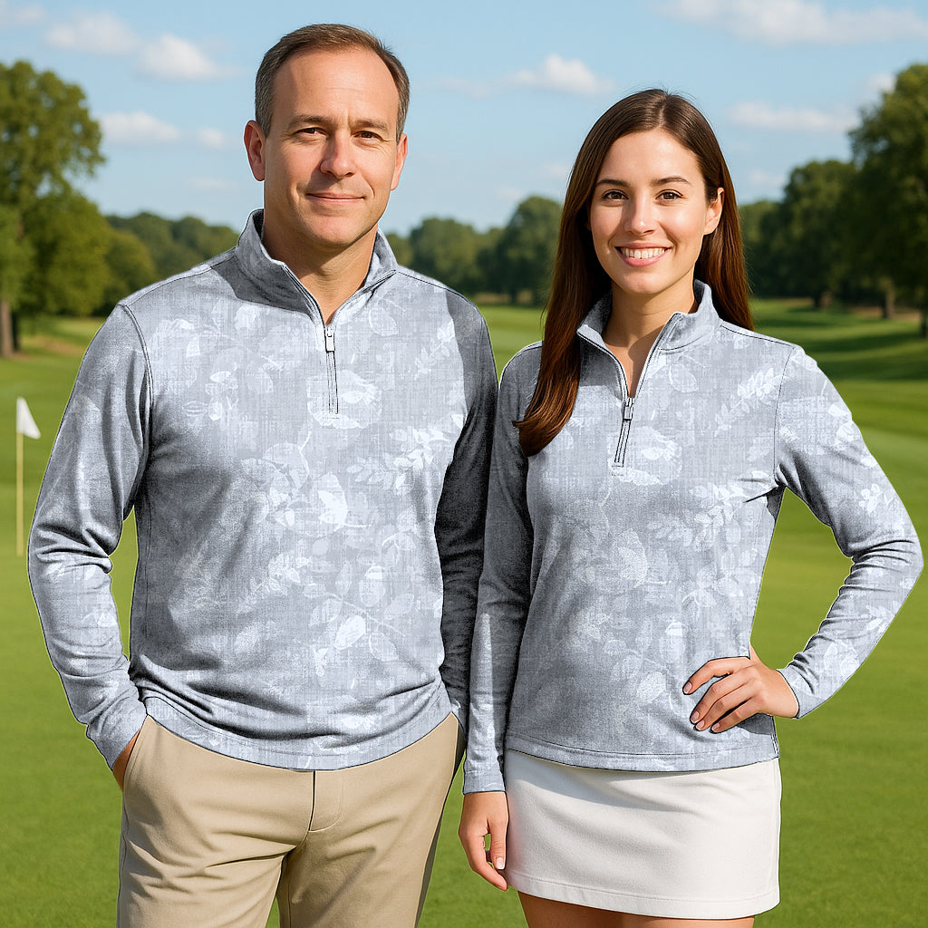 Stormy Greens Couple Golf Active 3/4 Zipper Top Long Sleeves