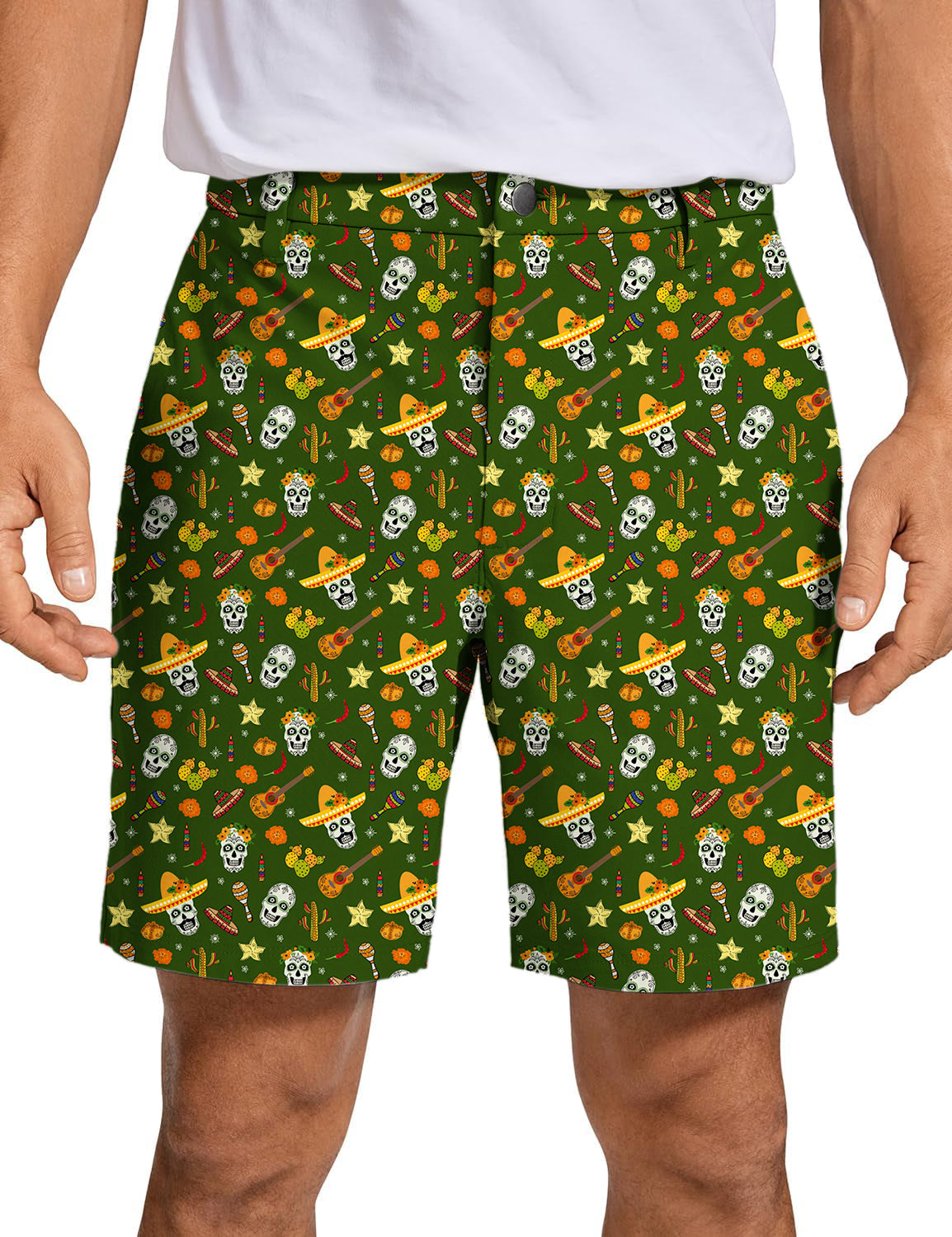 Men's Enthusiastic Skull Golf Shorts